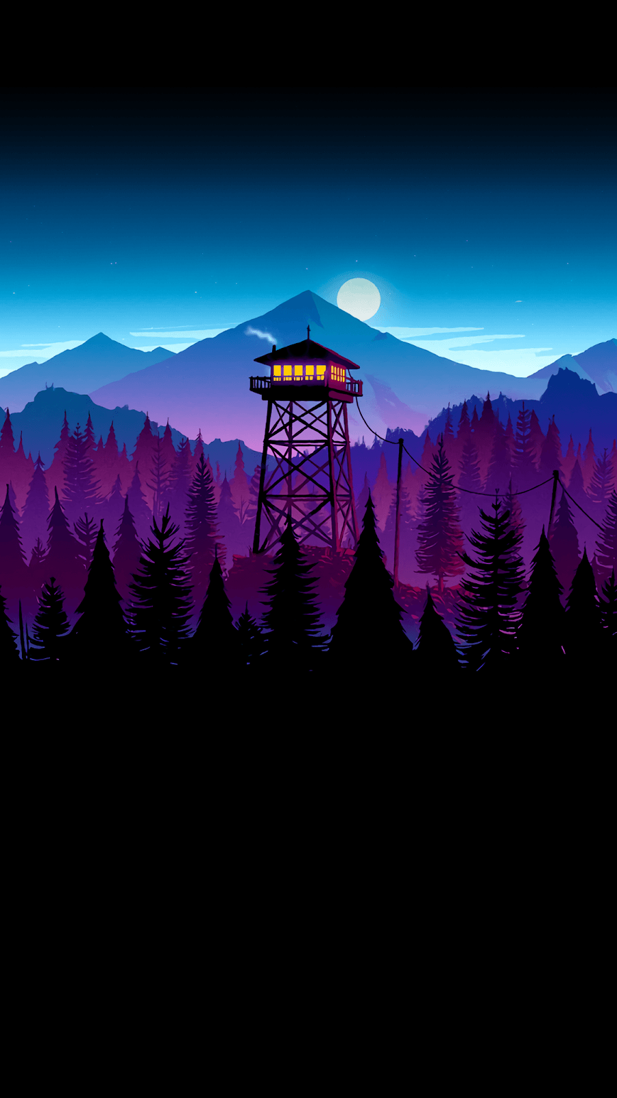 Firewatch Night Wallpaper for Saving battery for Amoled