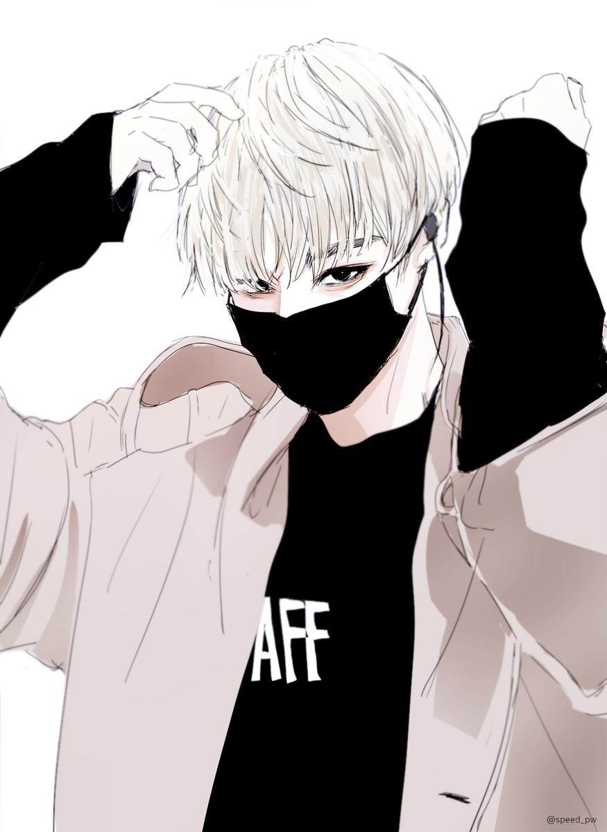 Smart , handsome and cute anime boys pictures with mask..for