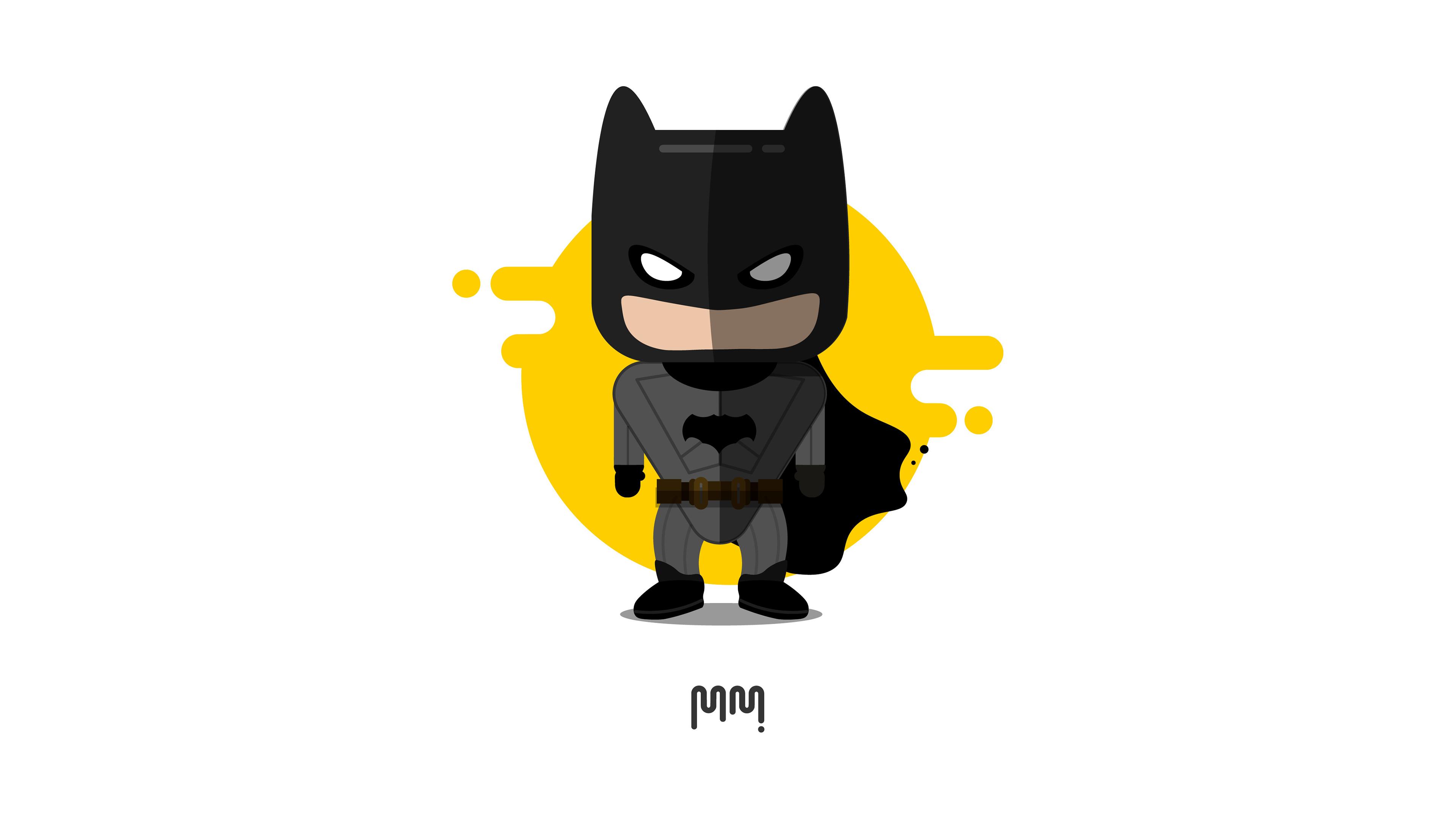 Download Little batman, minimalism, superhero, artwork