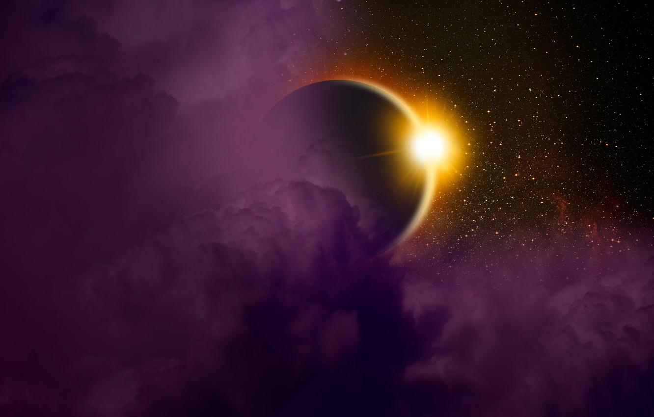 Wallpaper light, sun, planet, Sci Fi, solar eclipse image