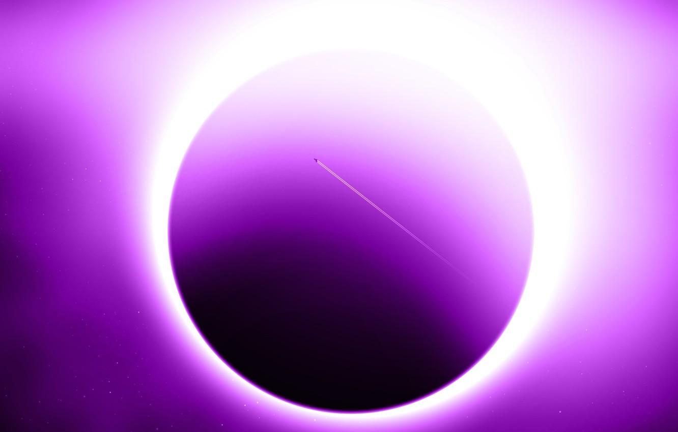 Wallpaper eclipse, sun, planet, effect, violet, sci fi