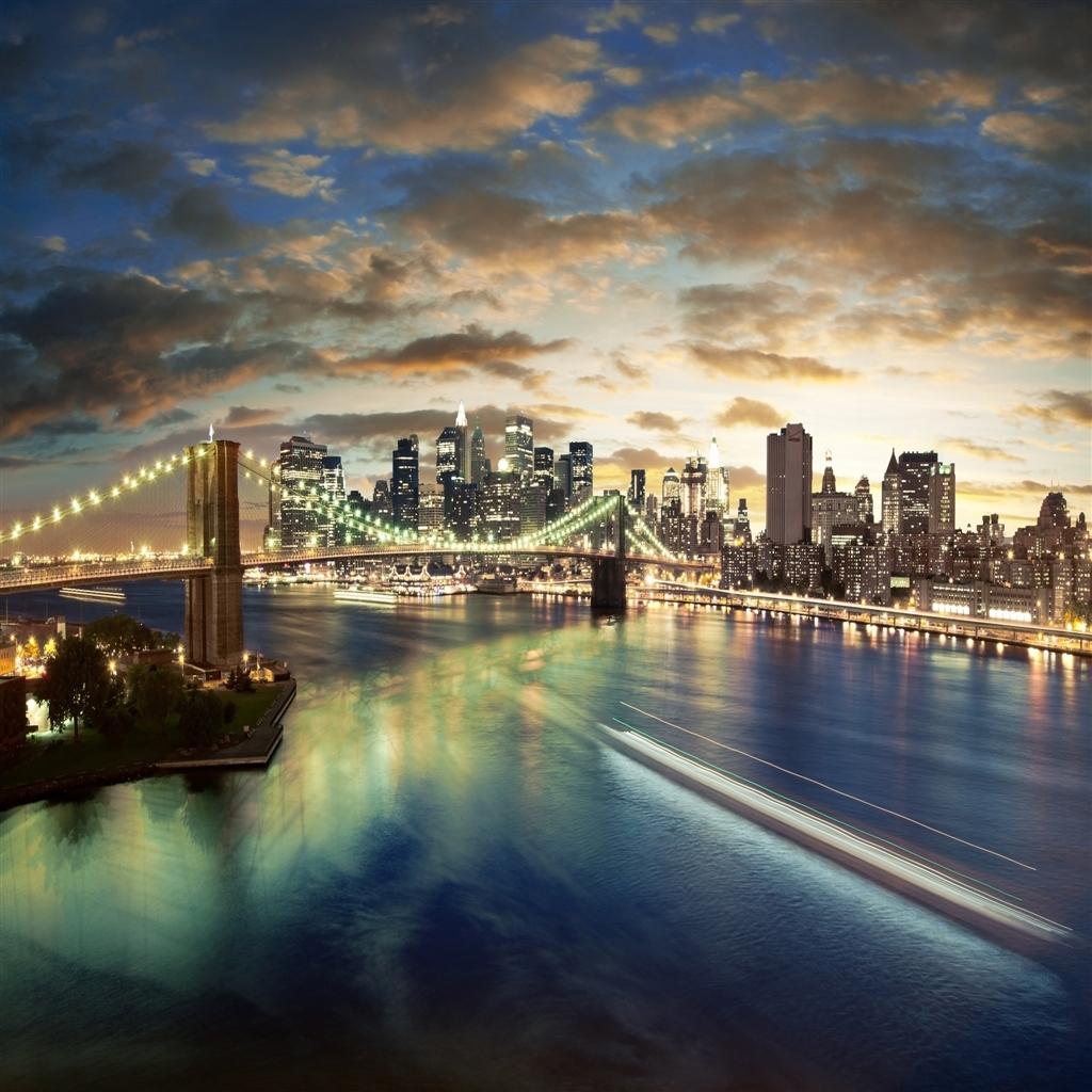New York City Brooklyn Bridge iPad Air Wallpaper Free Download