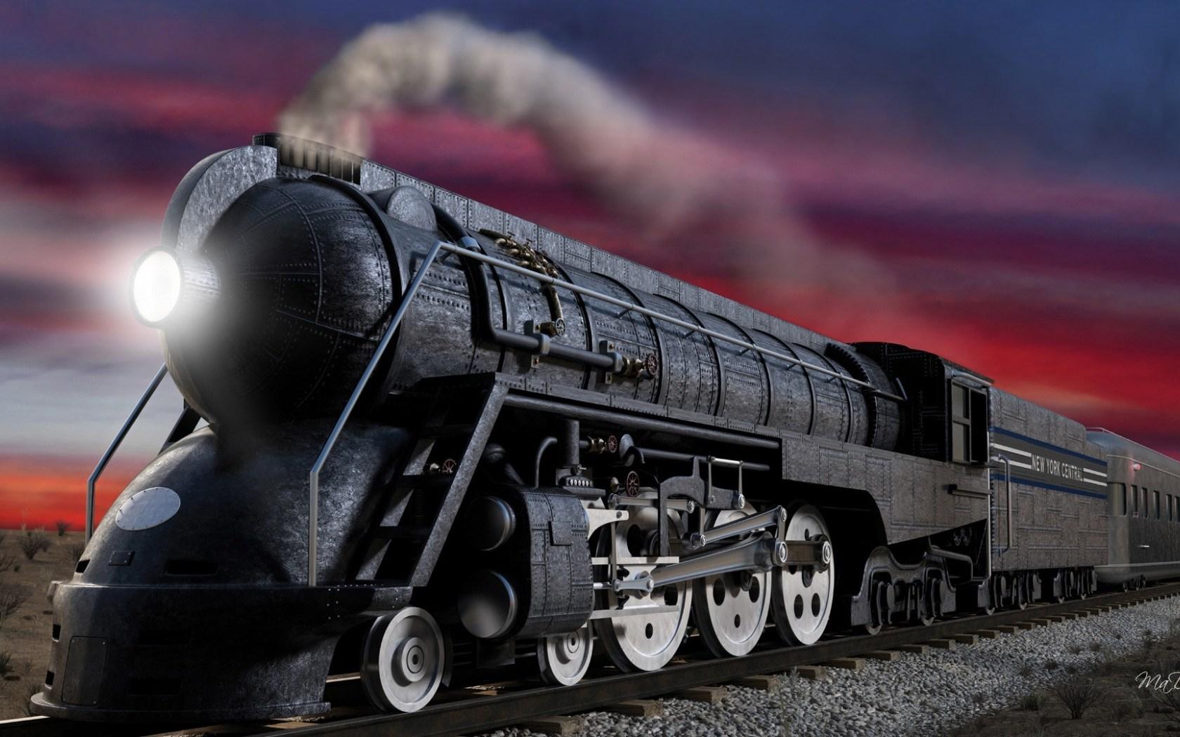 3D Abstract Coal Train Wallpaper