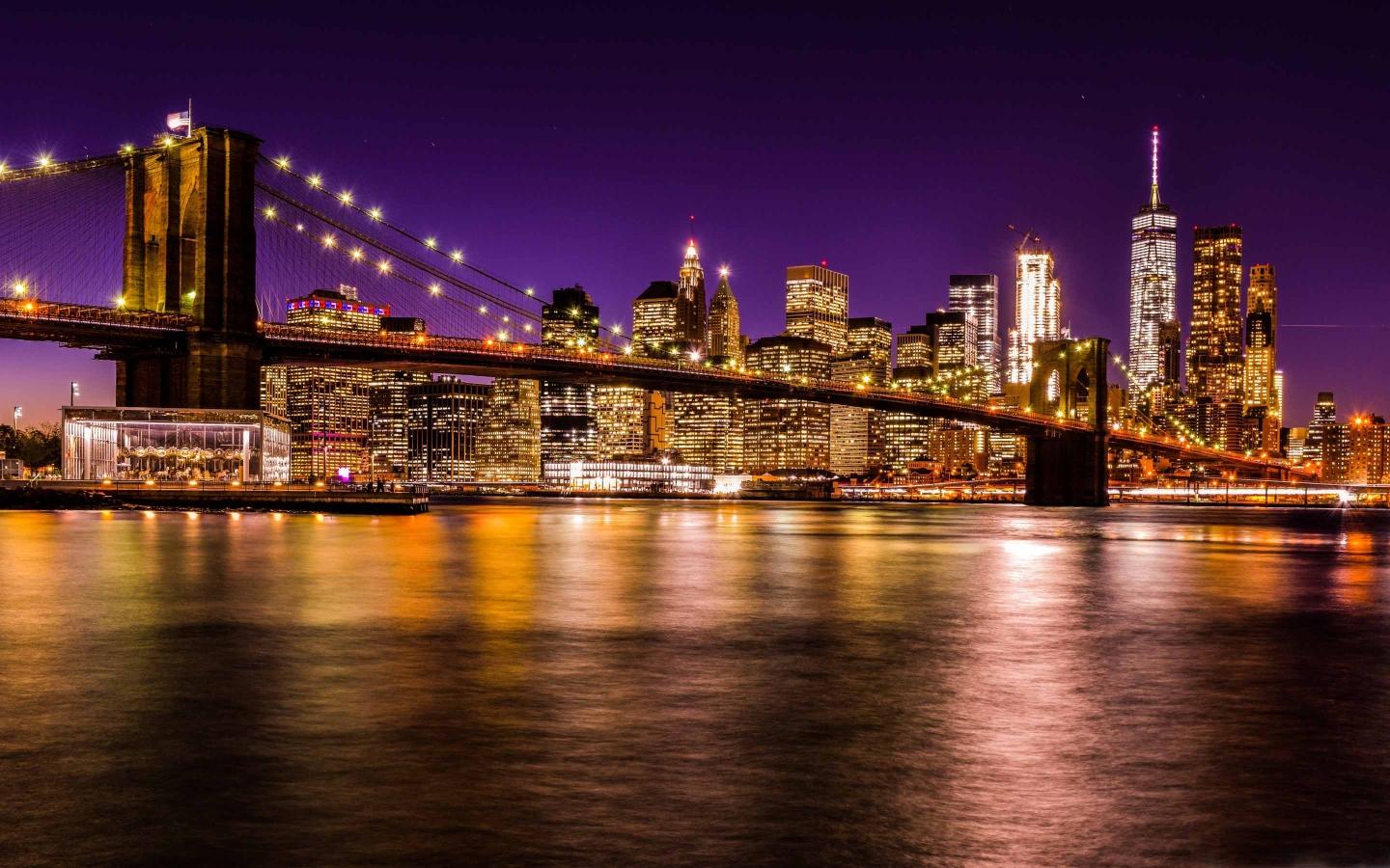 Brooklyn Bridge At Night Mac Wallpaper Download