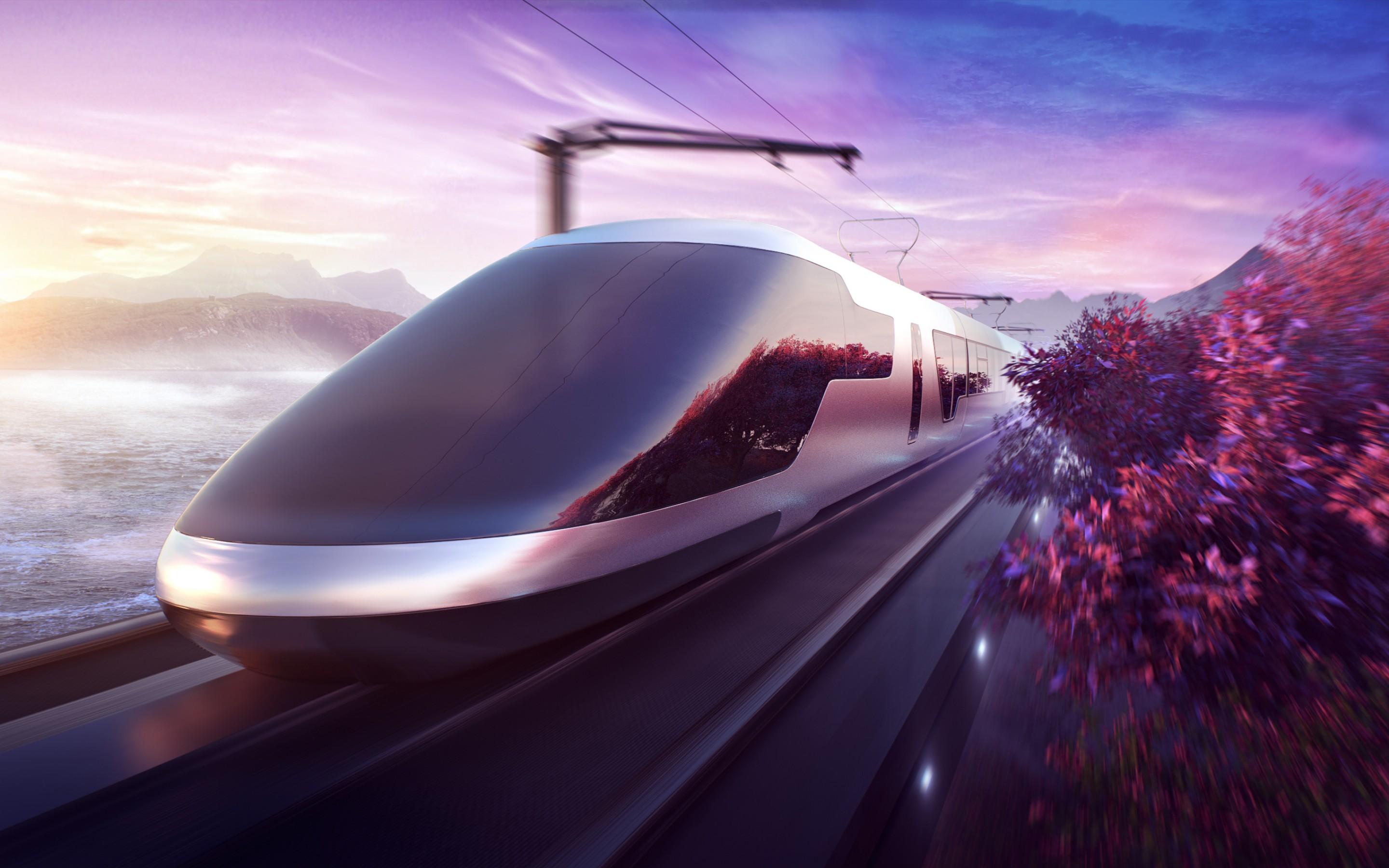 Wallpaper Train, Futuristic, CGI, Creative Graphics