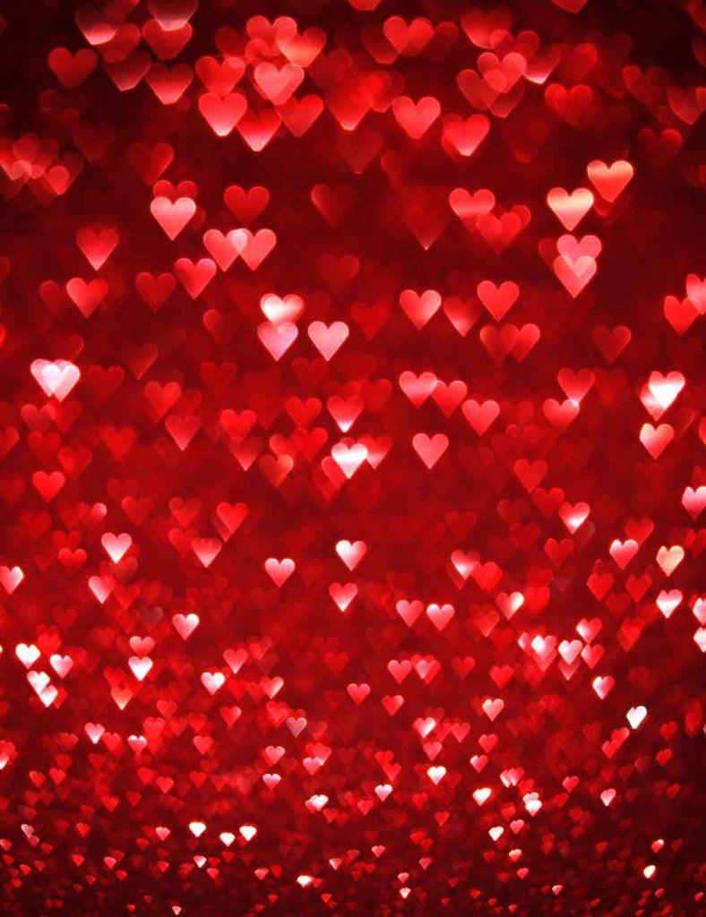 Red Hearts Sparkles For Wedding Photography Backdrop in 2020