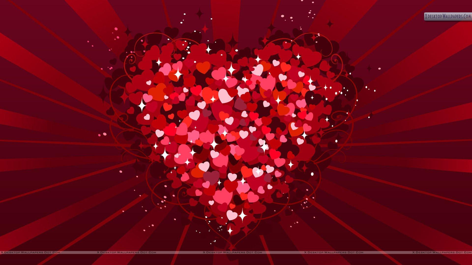 2D Hearts Designed Wallpaper For Valentines Day Wallpaper