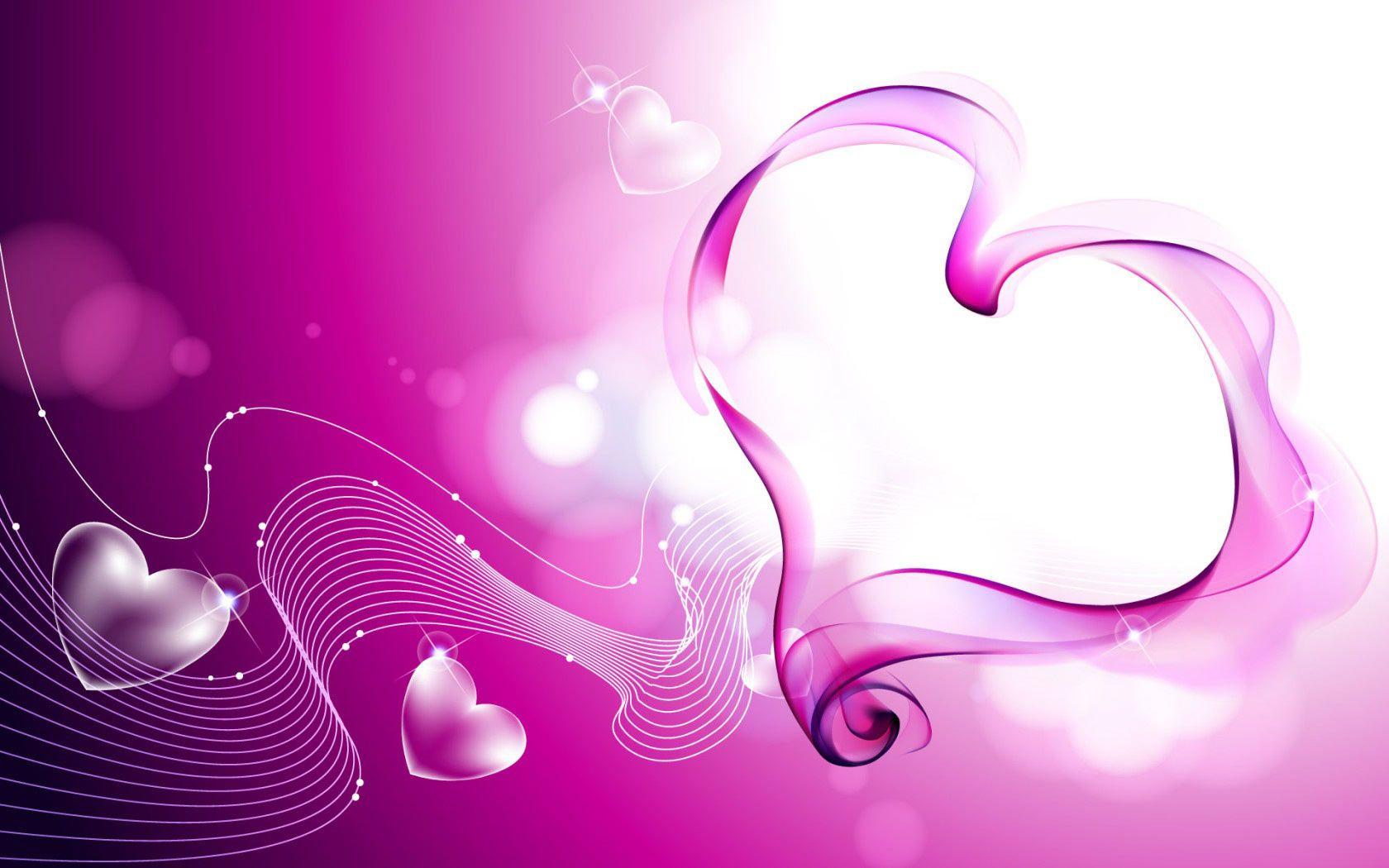 Animated Hearts In Background Wallpaper