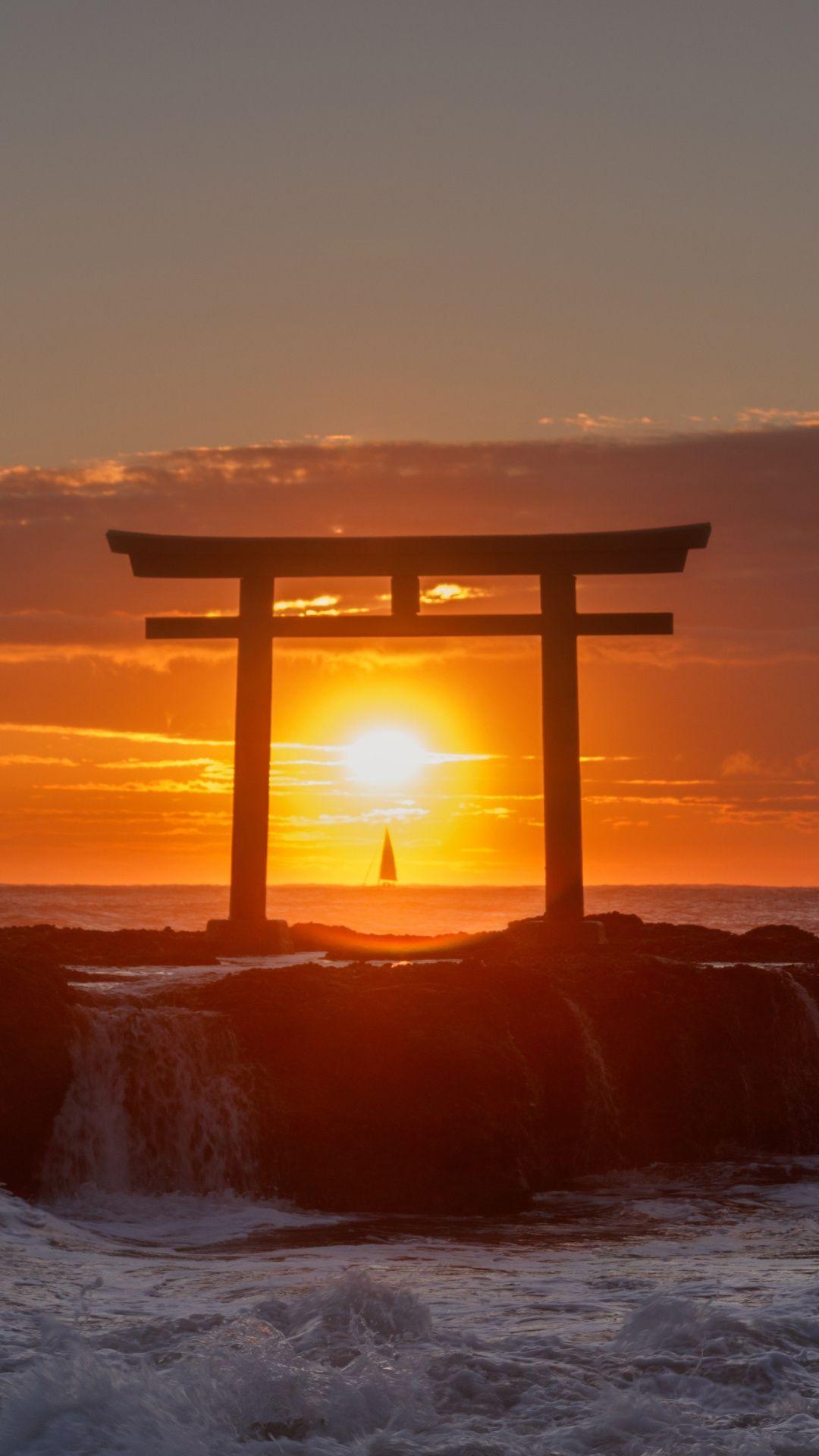 Sunrise, Oarai, coast, sky, nature, 1080x1920 wallpaper