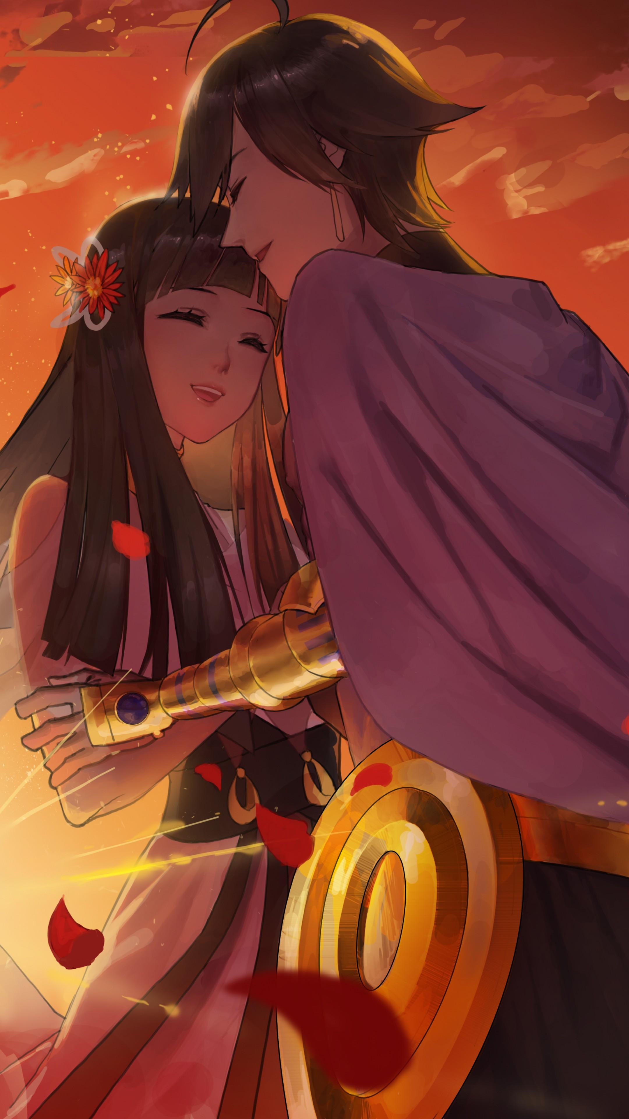 Wallpaper Nefertari, Ramesses II, girl, boy, 4K, Art