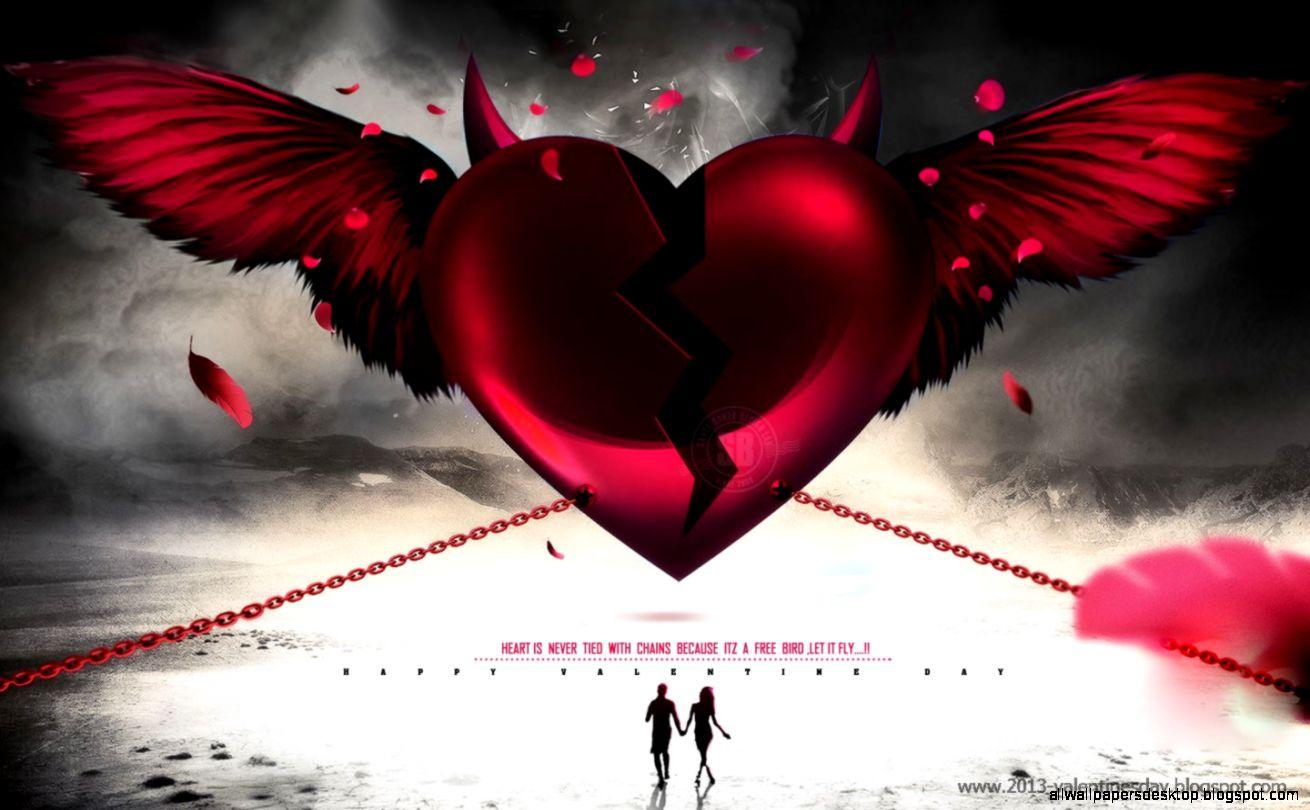 Happy Valentines Day Broken Heart Wallpaper