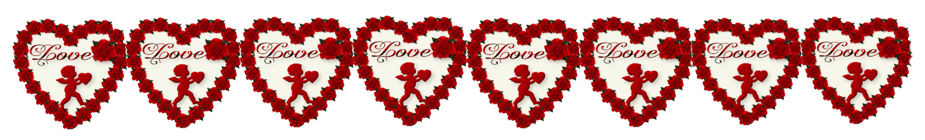 Valentines Day Hearts Border Decor PNG Picture