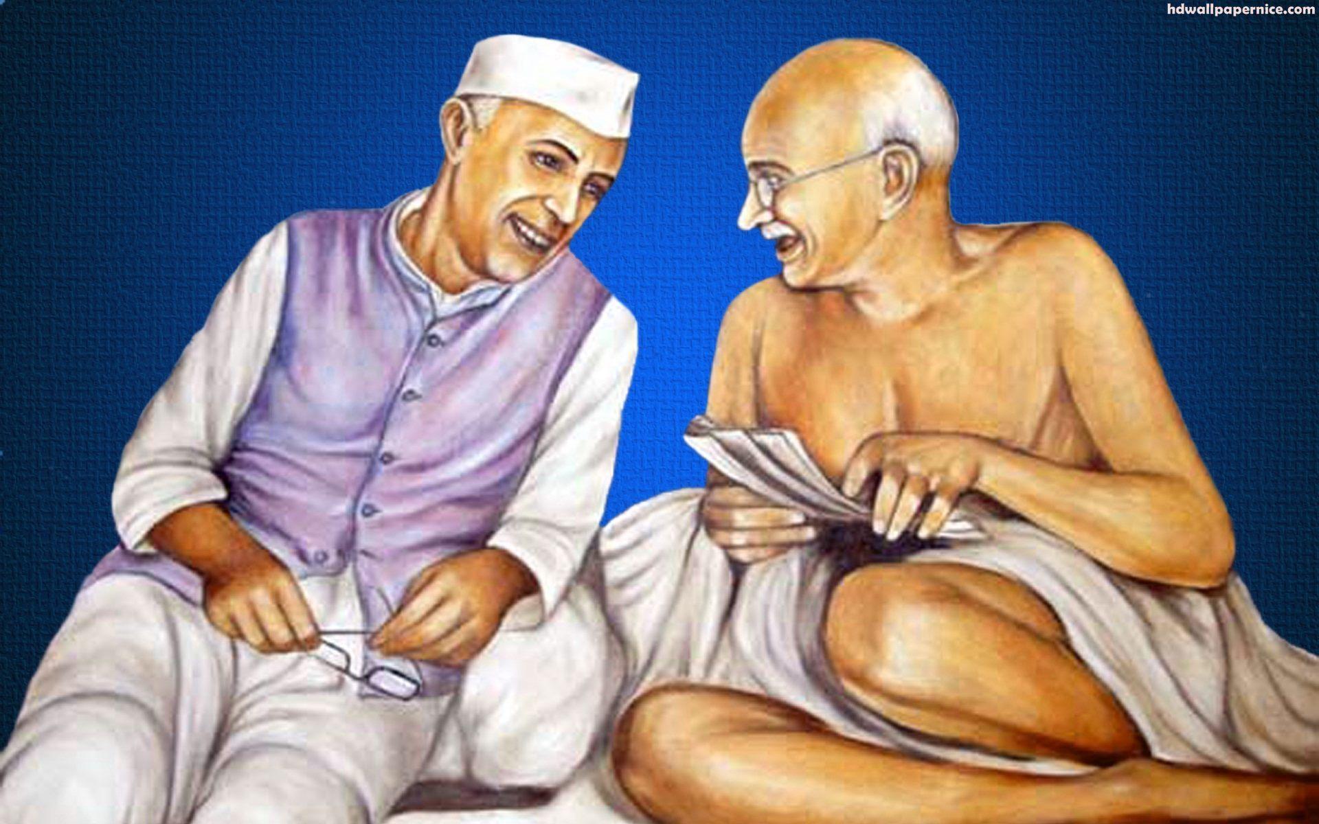 Mahatma Gandhi And Jawaharlal Nehru Paintings HD Wallpaper