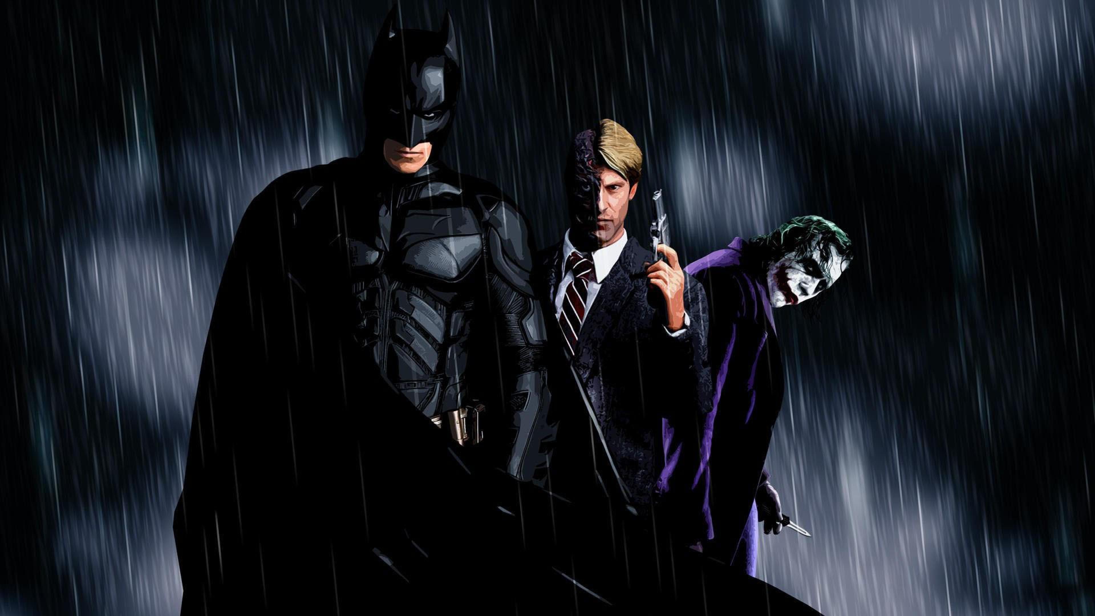 Batman Aaron Eckhart Two Face The Joker HD Wallpaper