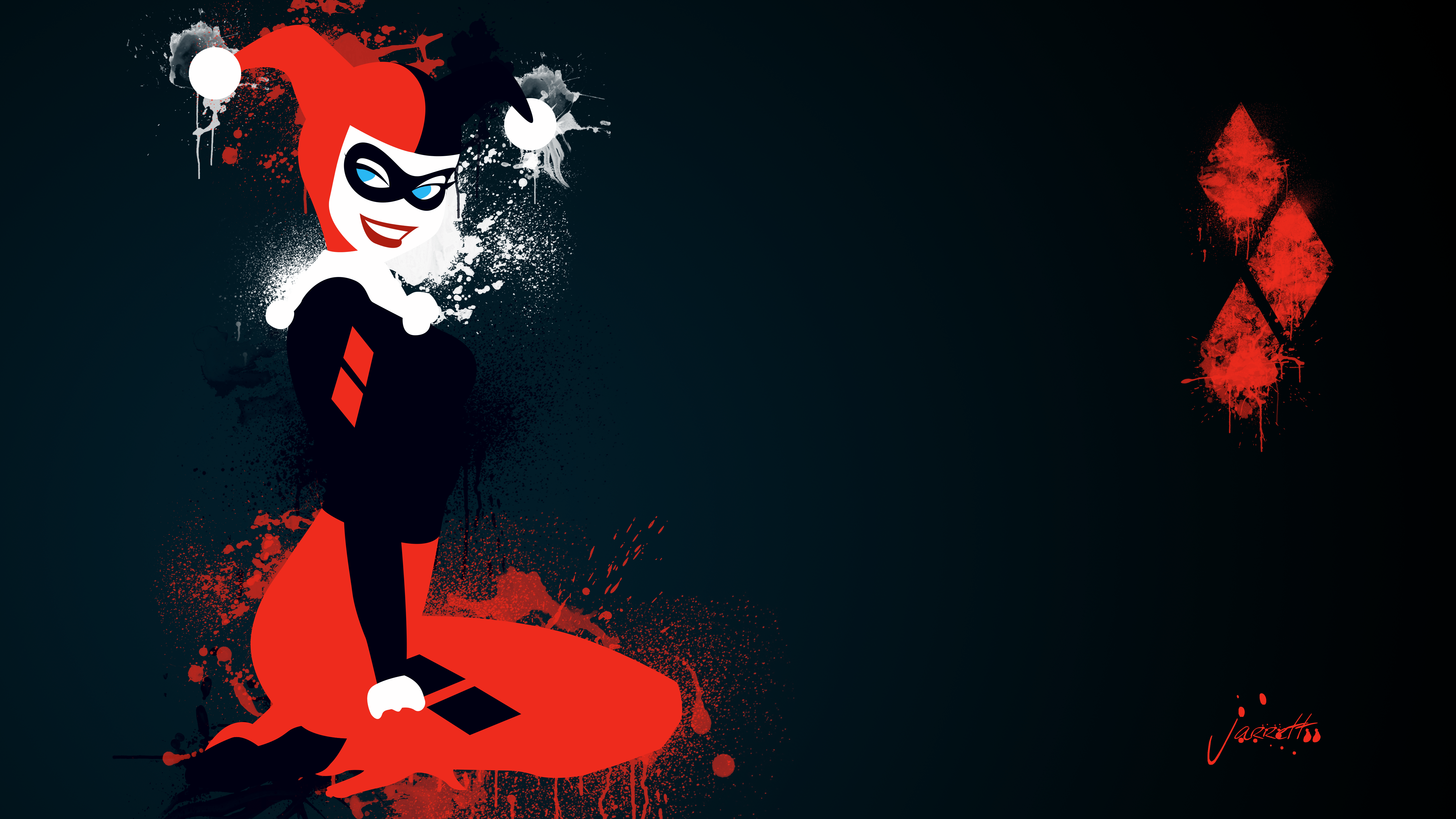 Joker And Harley Quinn Desktop Wallpaper Minimalist