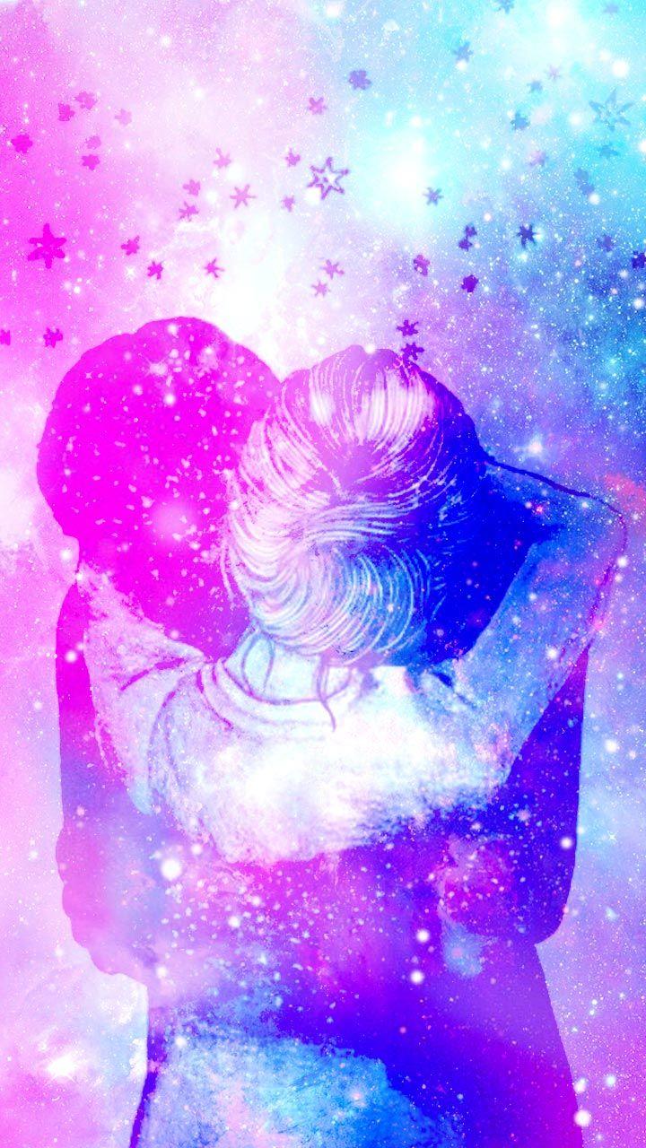Love is universal. Galaxy love couple wallpaper. #love