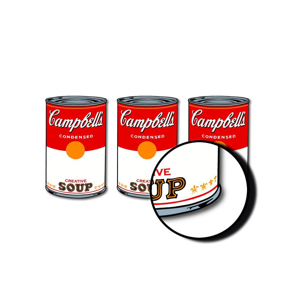 Wallpaper adhesive's soup cans