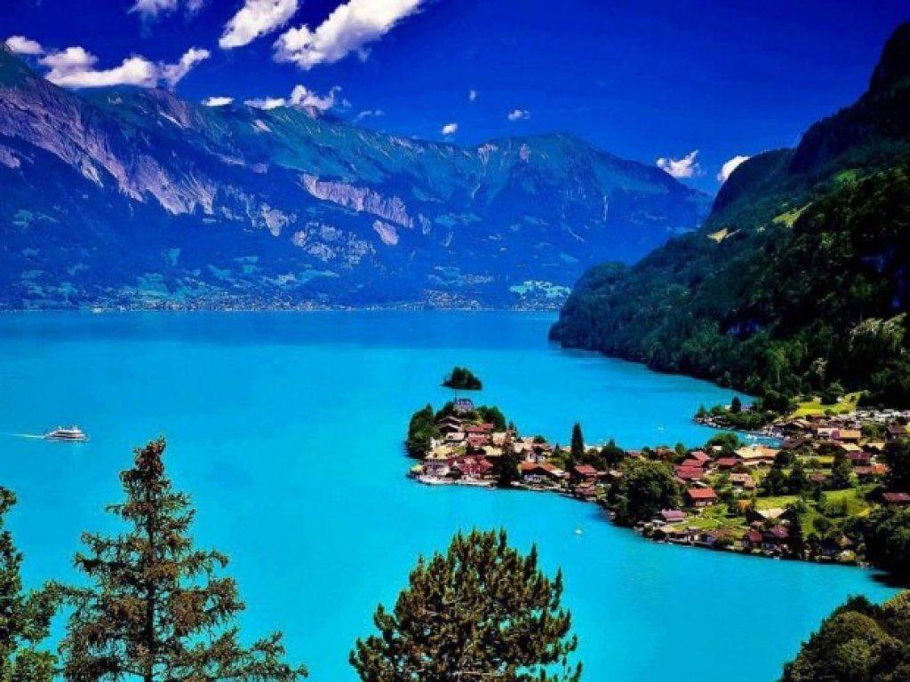 Iseltwald Switzerland on Lake Brienz Interlaken. Places to