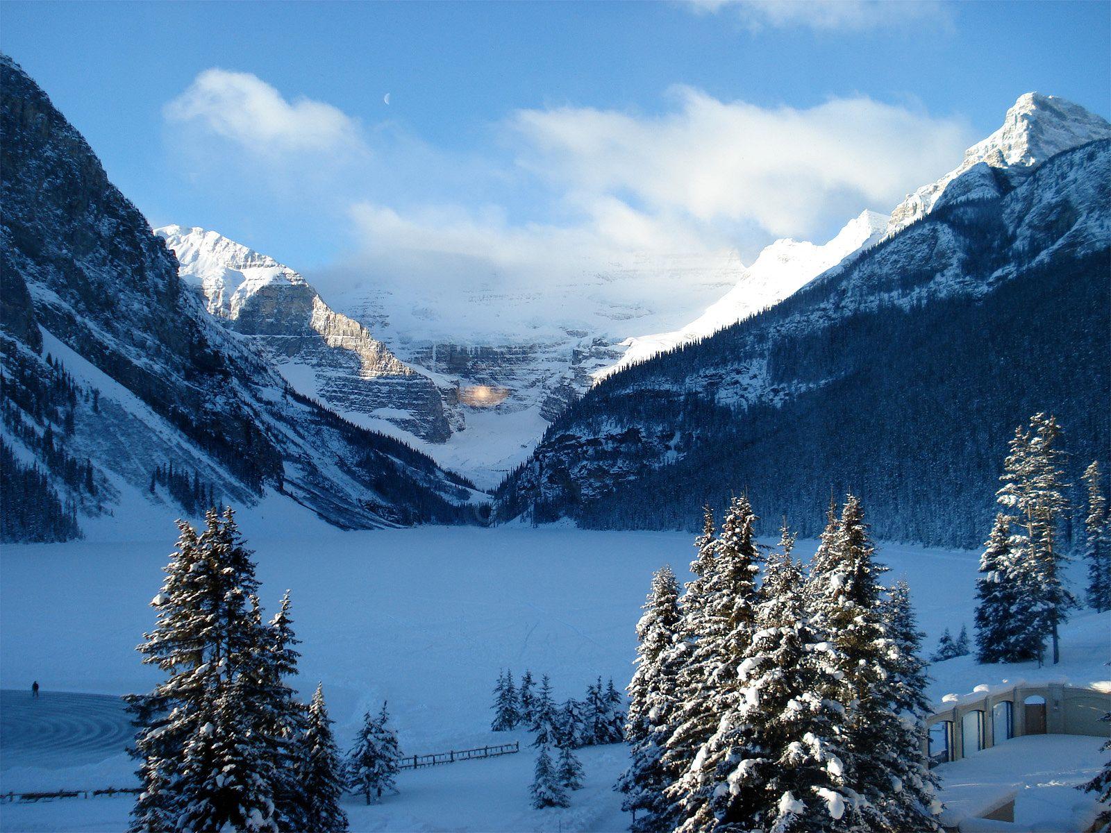 image Canada Lake Louise Alberta Winter Nature Seasons
