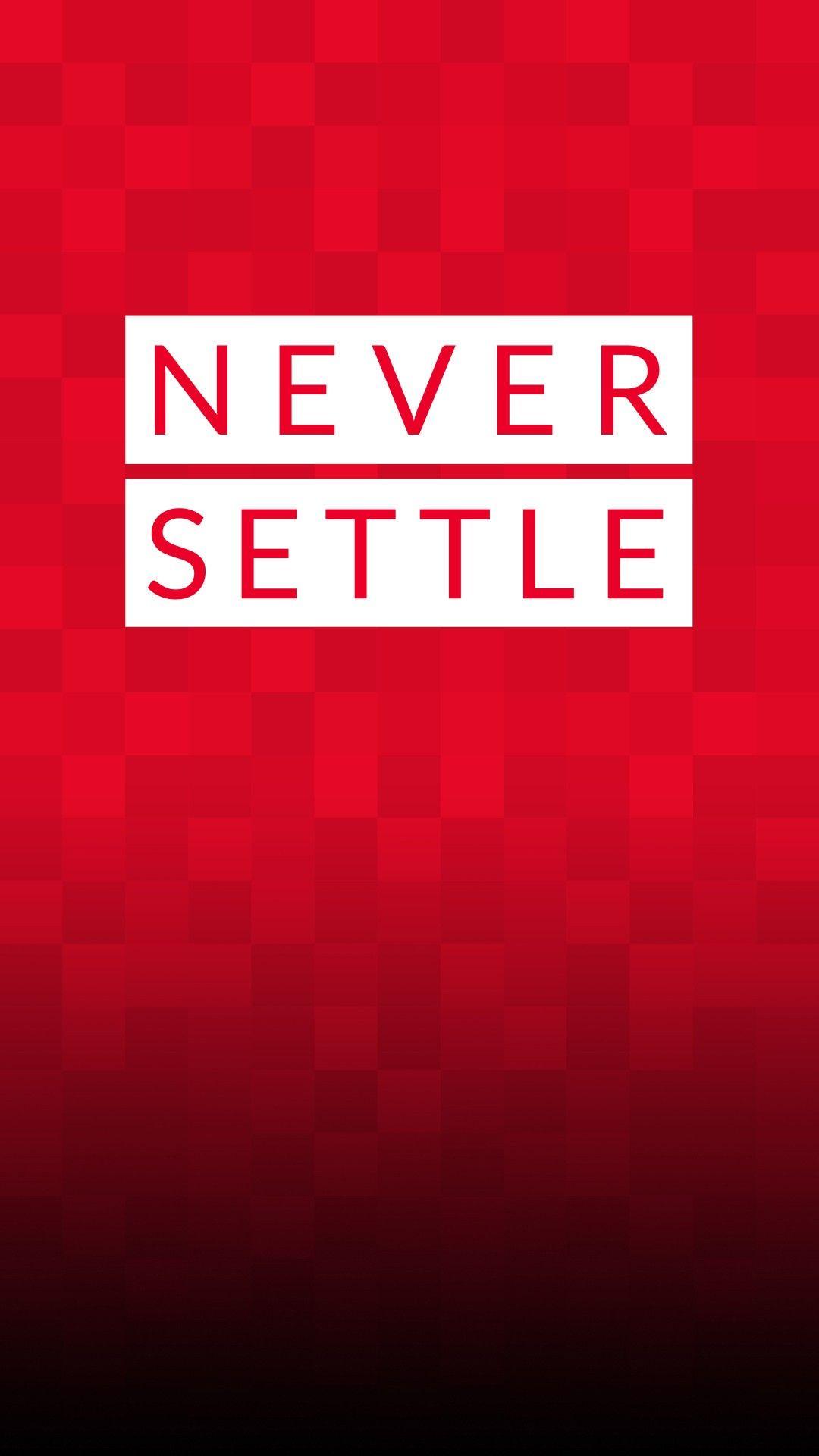 OnePlus Stock Never Settle Red Smartphone Wallpaper and Lockscreen