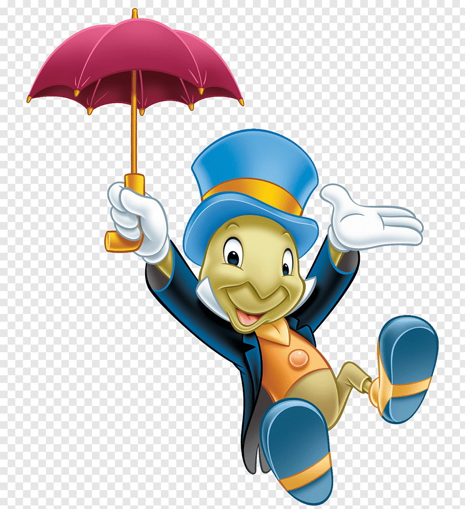 Jimmy Cricket holding red umbrella, Jiminy Cricket