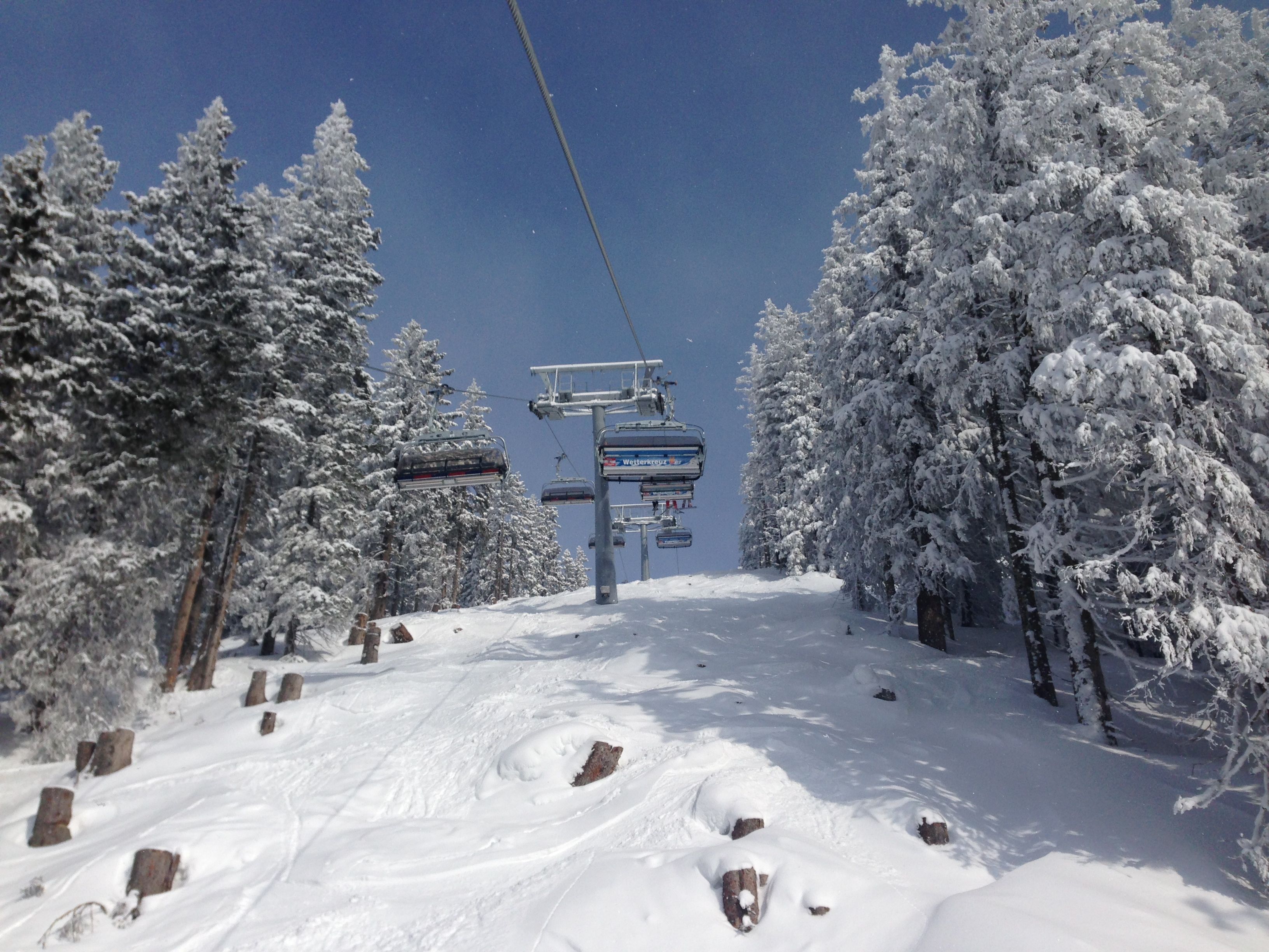 Snow Covered Trees In The Ski Resort Saalbach Hinterglemm
