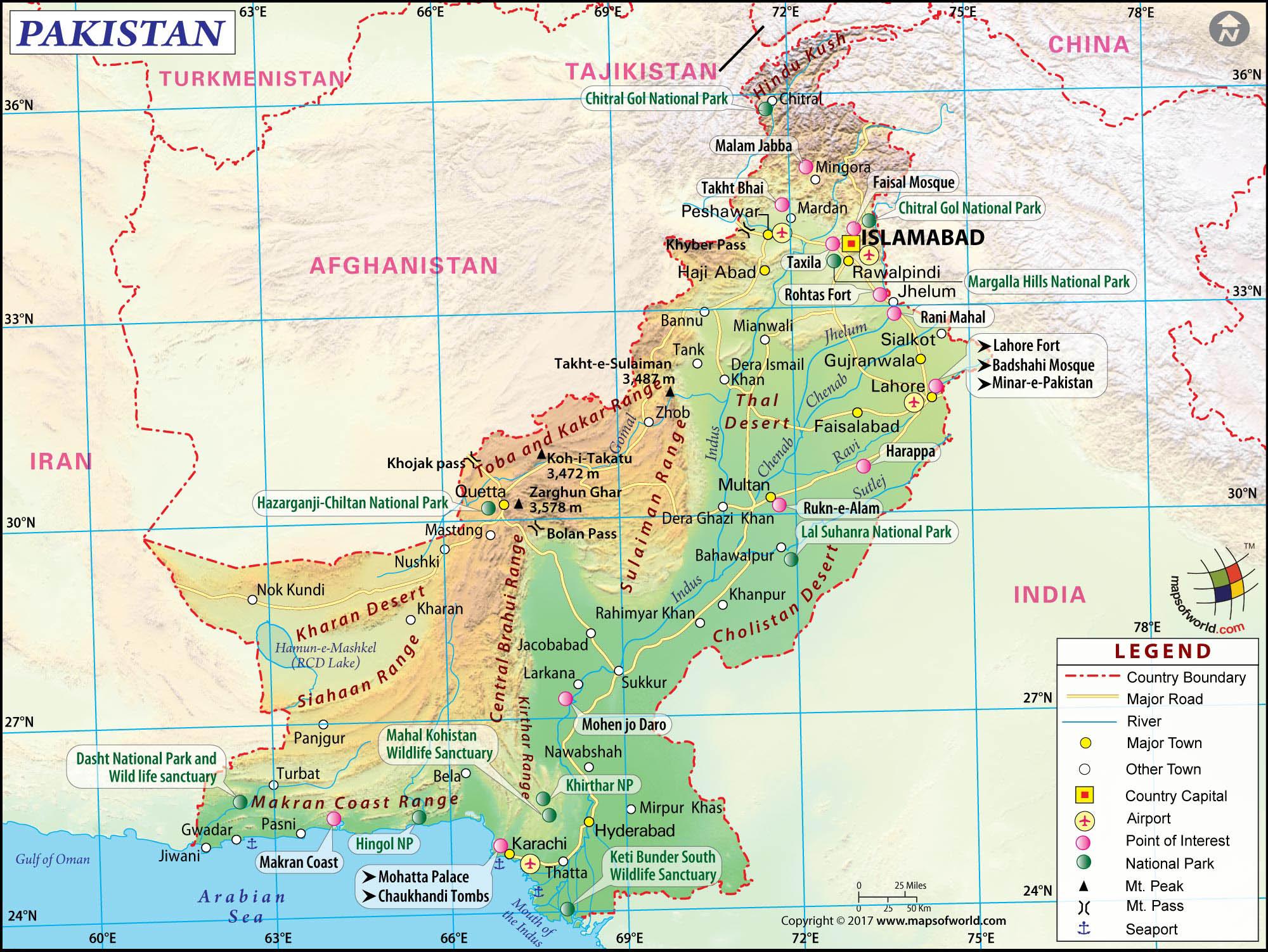 Large Pakistan Map Image [2000 x 2210 pixel] / Large Pakistan Map