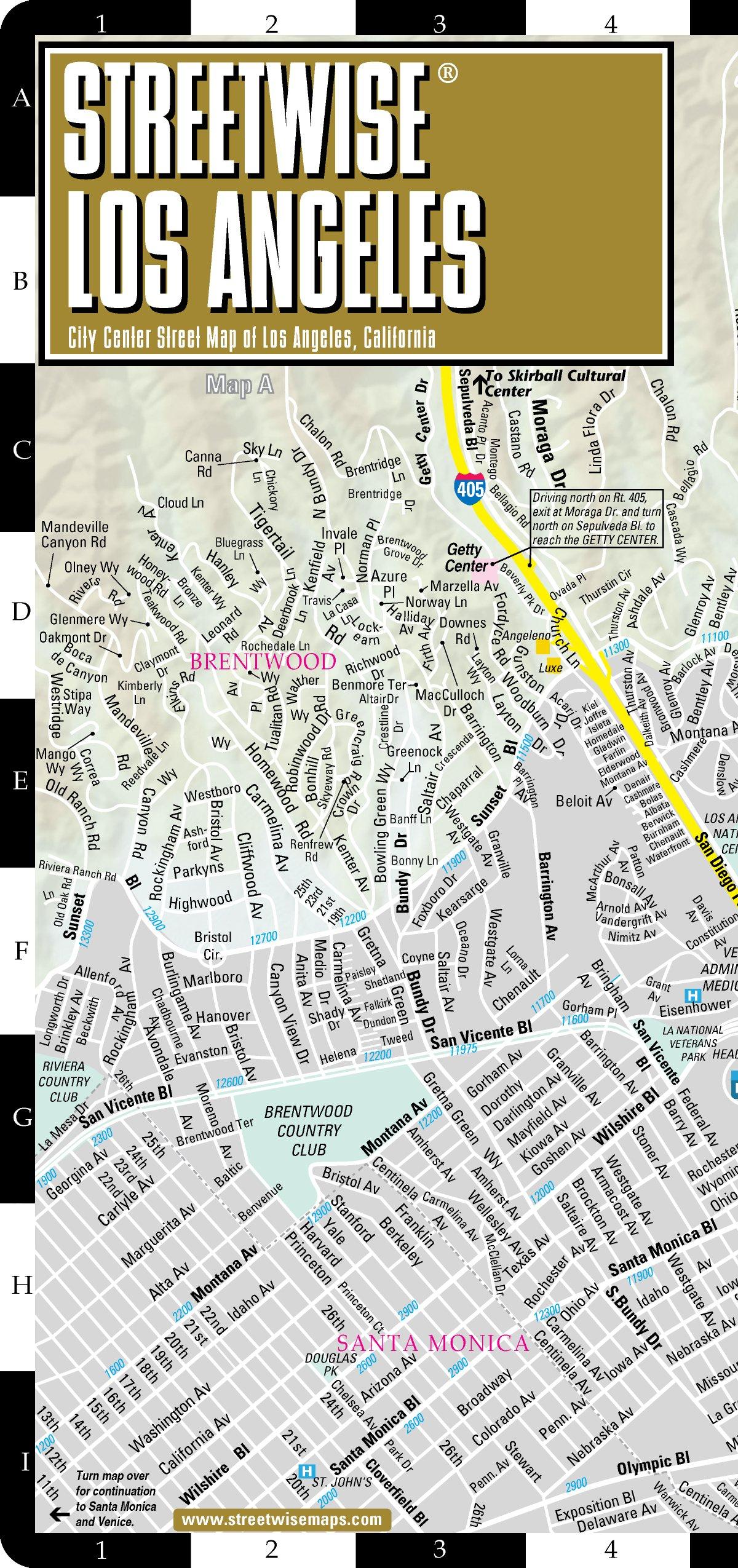 Streetwise Los Angeles Map City Center Street. Angeles Map 4k Desktop Wallpaper