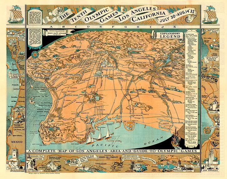HD wallpaper: map, travel destinations, the past, history. Angeles Map 4k Desktop Wallpaper