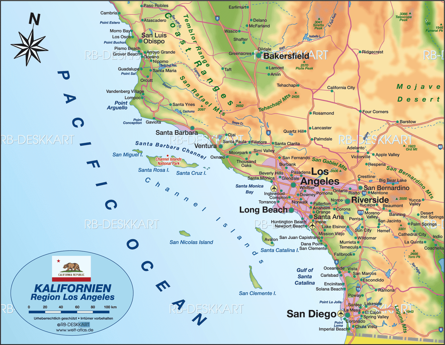 Los Angeles map 4k desktop wallpaper