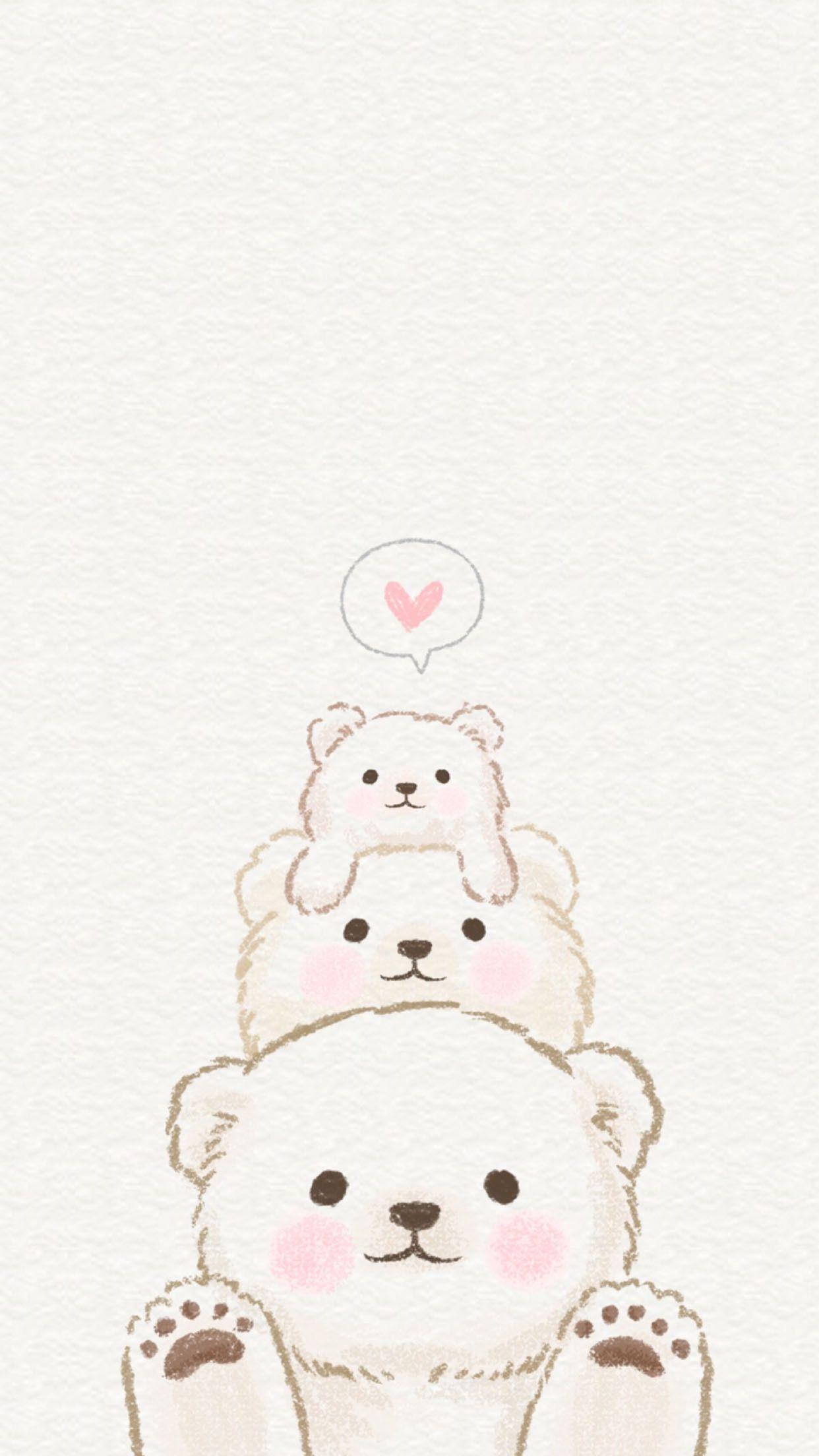 Free download Bear Love Phone wallpaper Cute wallpaper Kawaii drawings [1242x2208] for your Desktop, Mobile & Tablet. Explore Cute Drawings Wallpaper. Cute Background, Cute Wallpaper, Background Cute