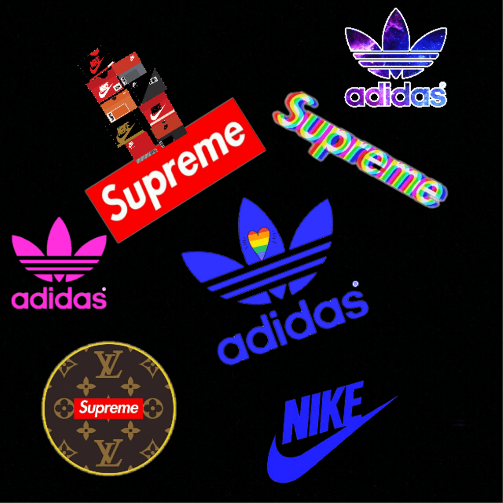 Supreme Lv Bape Nike Addidas Logos Wallpaper Custom Stickers