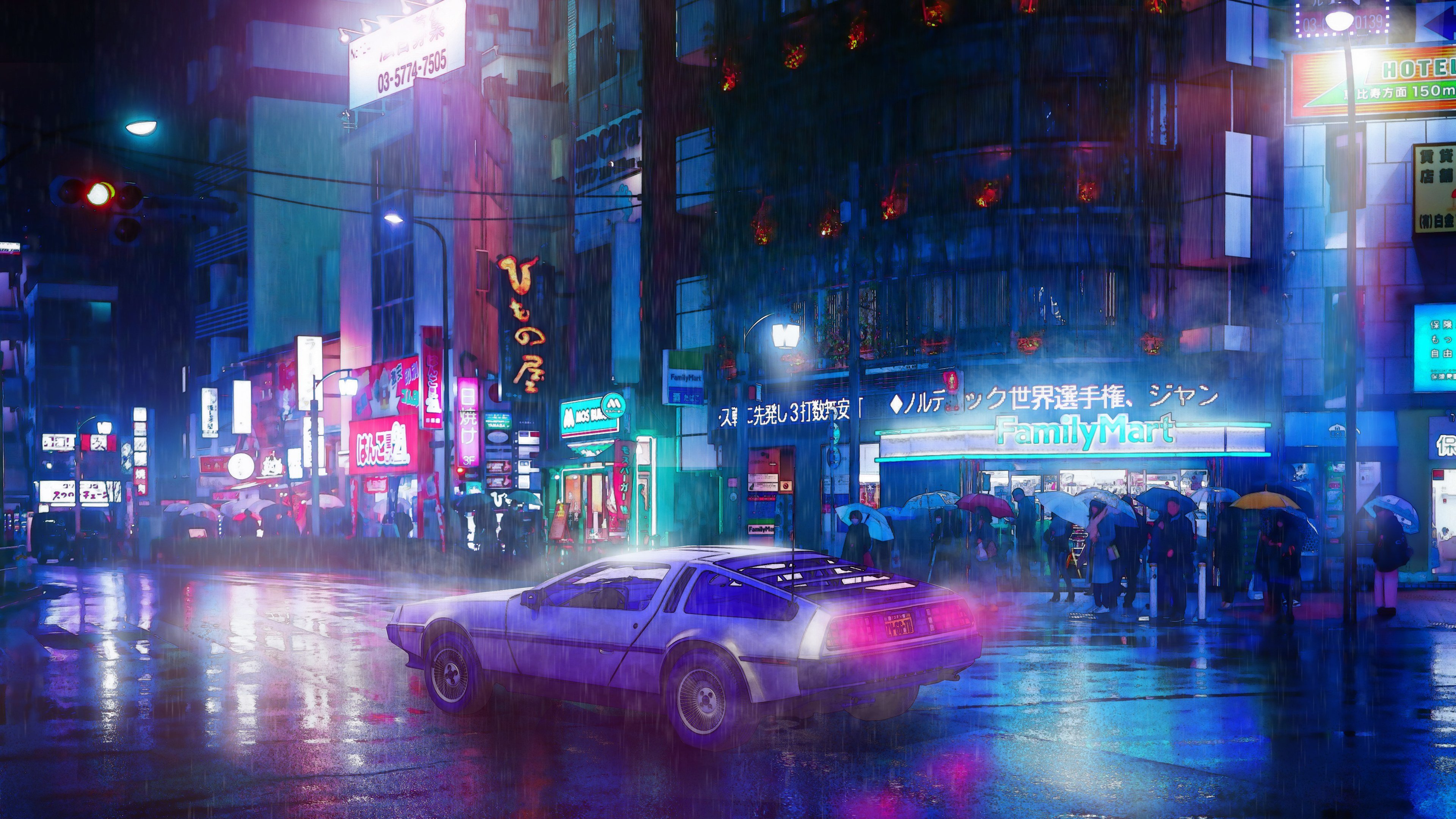 Anime, City, Cyberpunk, HD wallpaper