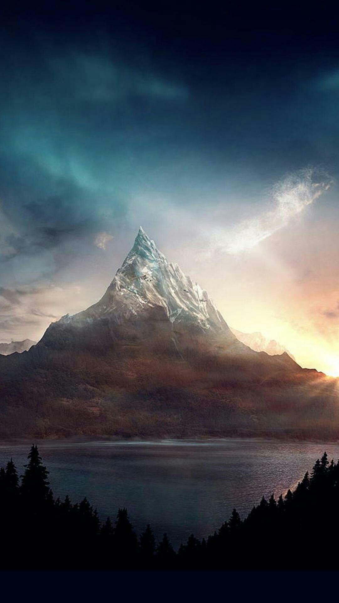 Erebor, the lonely mountain. Tolkien inspired art