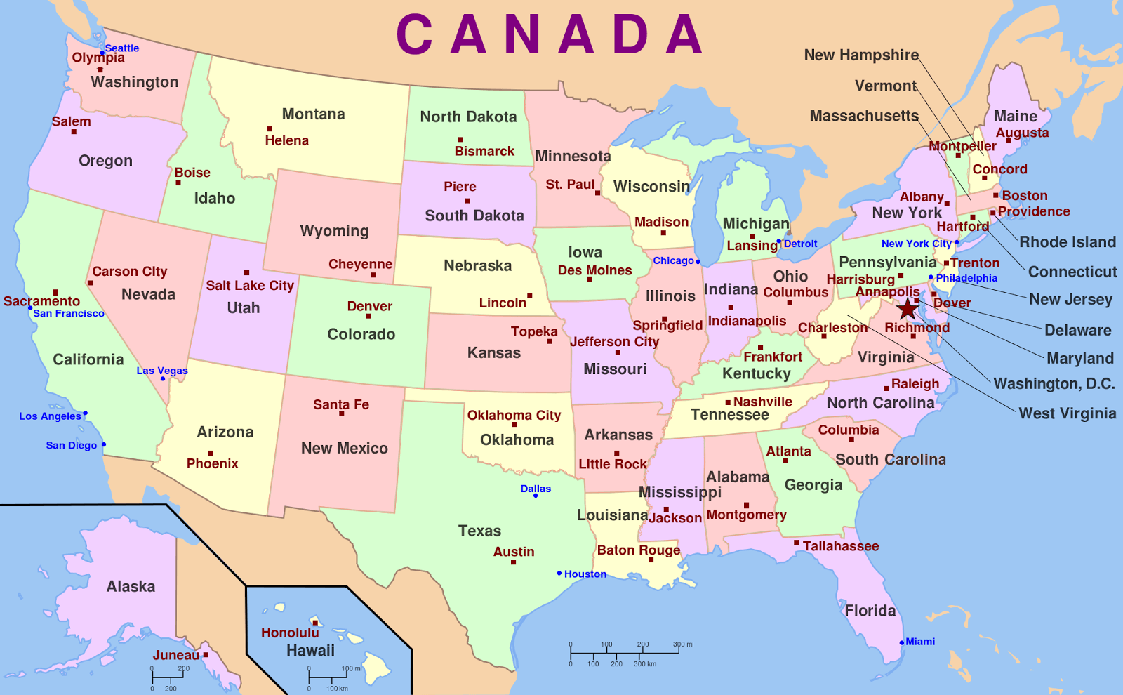 Download Usa Map Cities Map With State Names