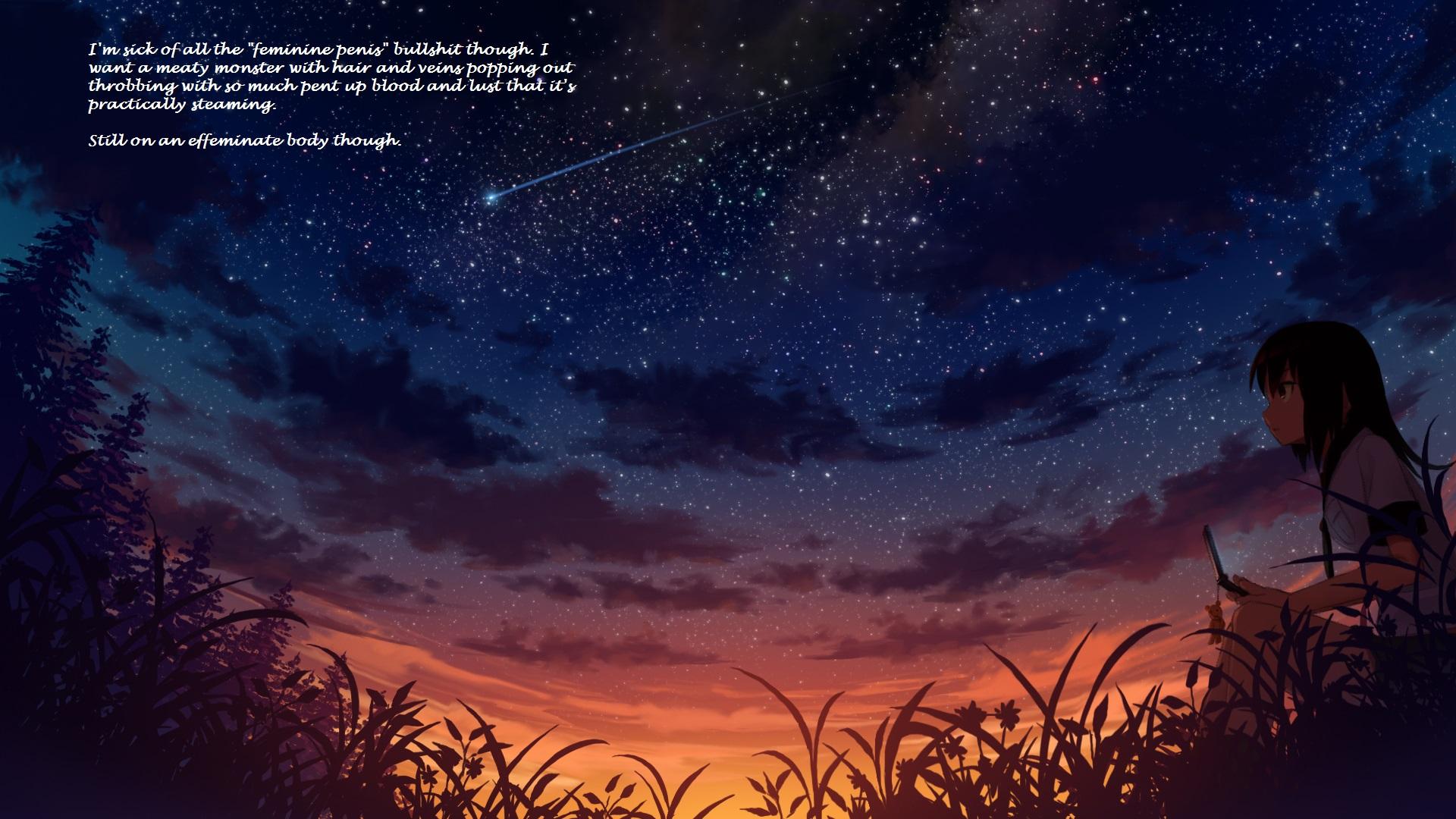 Starry Night Sky Anime, Hd Wallpapers & backgrounds Download