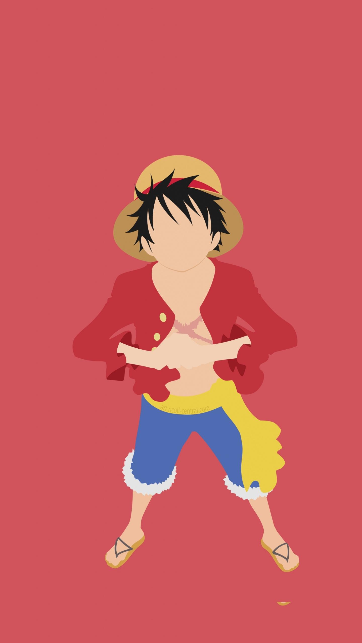 Download Minimal, one piece, anime boy, Monkey D. Luffy