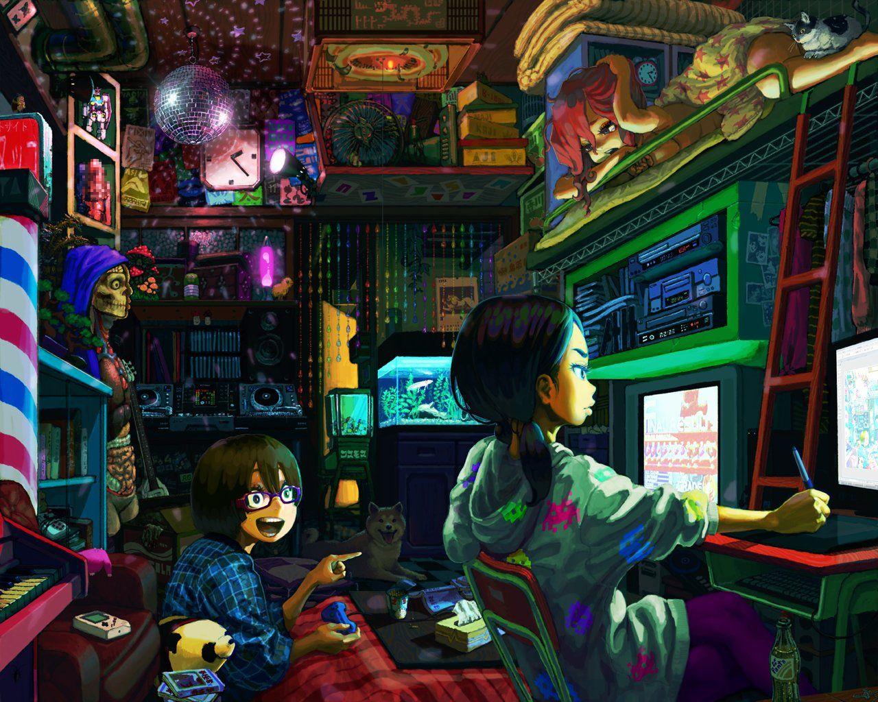 Anime Girl Gaming Wallpaper Free Anime Girl Gaming Background
