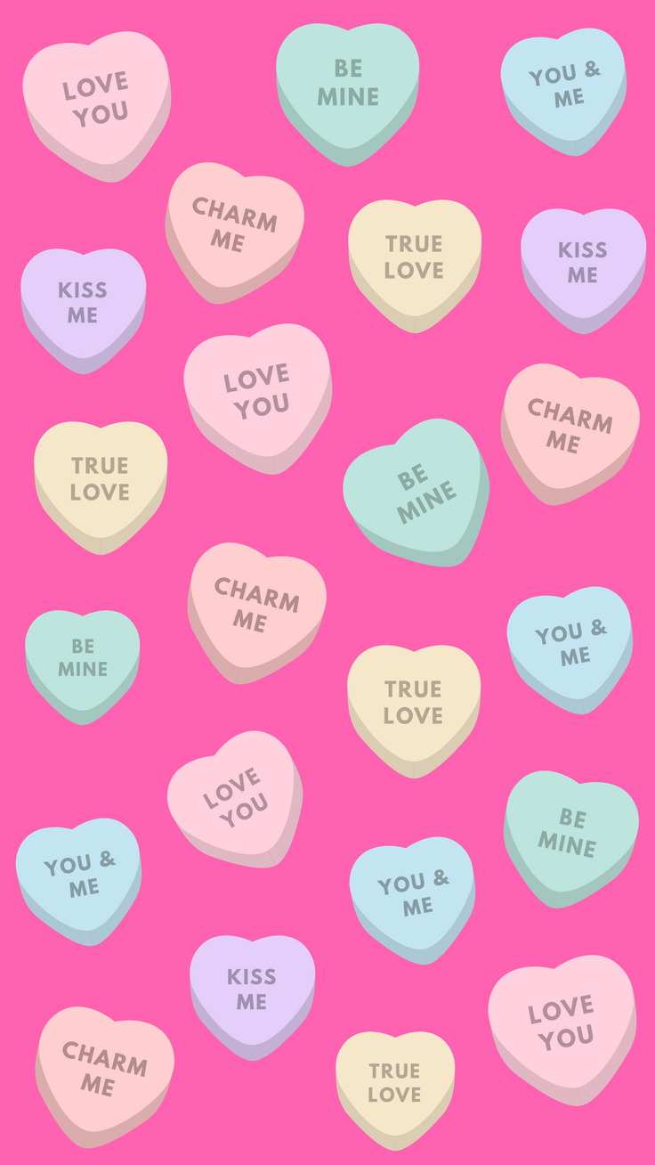 Love Candy Happy Valentine's Day iPhone Wallpaper