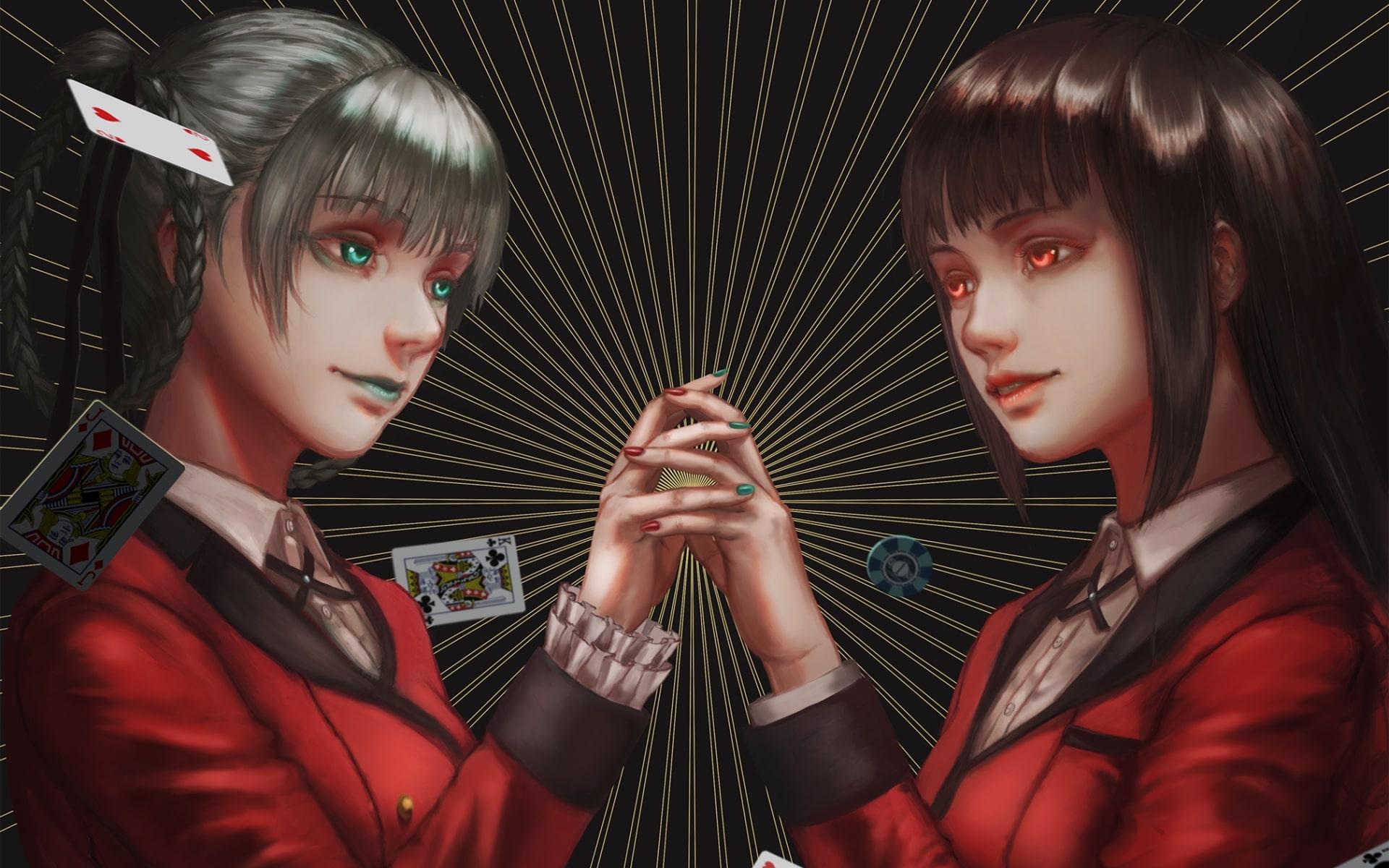 Wallpaper of Kakegurui, Kirari Momobami, Yumeko Jabami