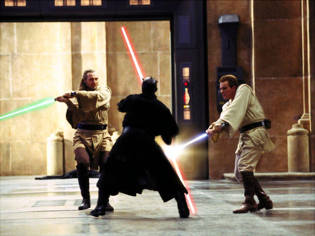Darth Maul Vs. Obi Wan Kenobi And Qui Gon Jinn The Phantom