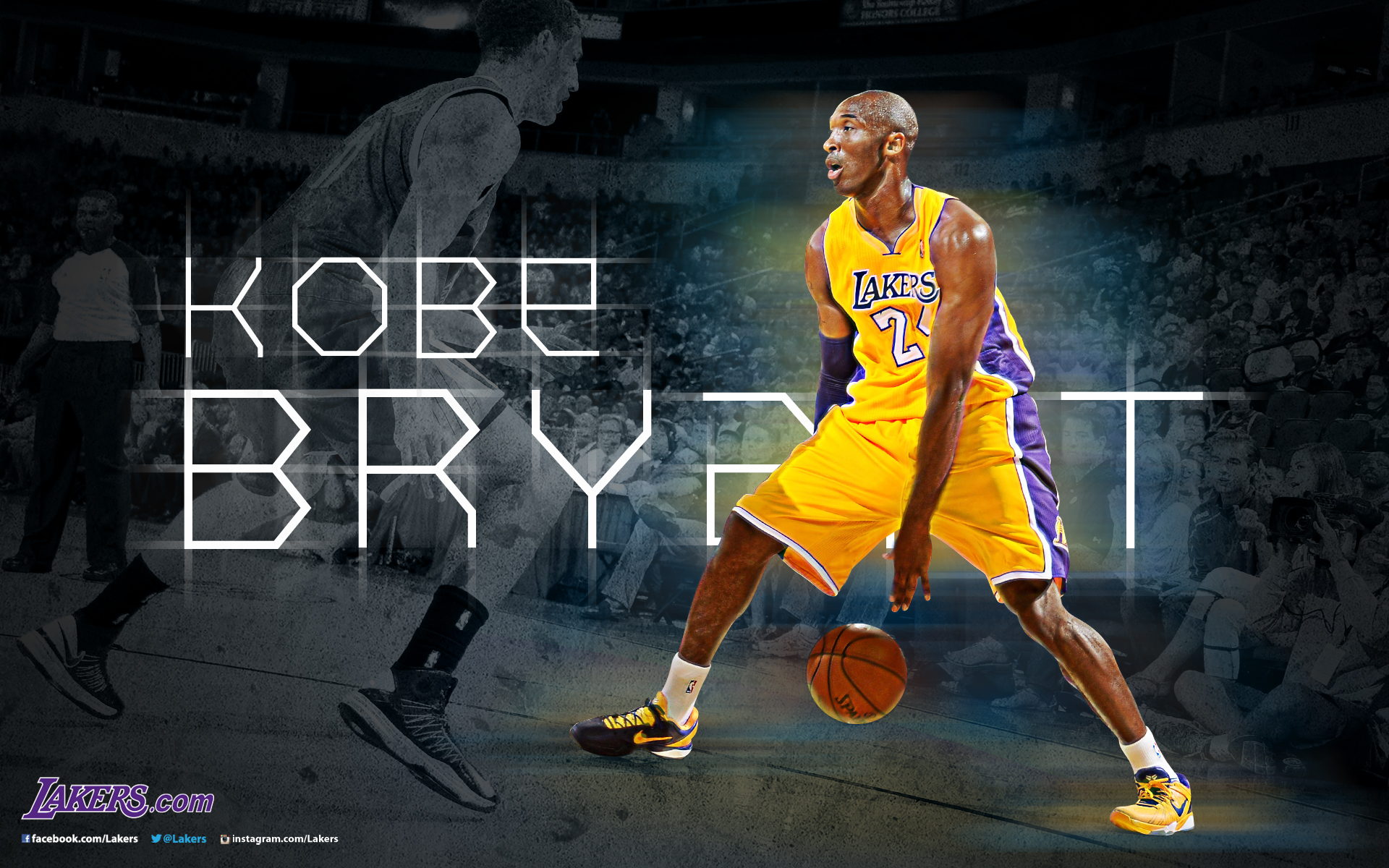 Download Kobe Bryant in his days as a Los Angeles Laker Wallpaper