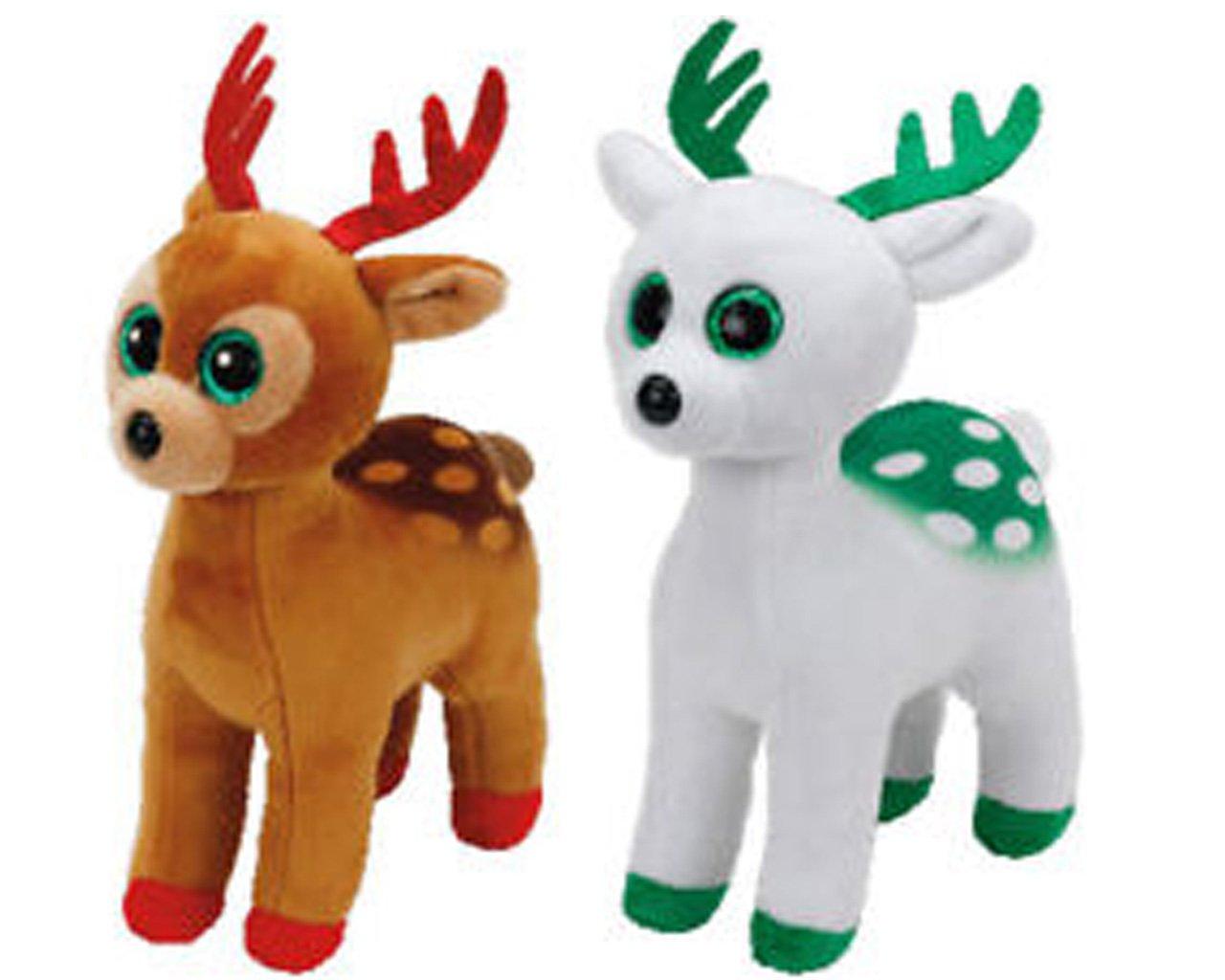 Beanie Babies Reindeer Gift Pack Tinsel And Peppermint