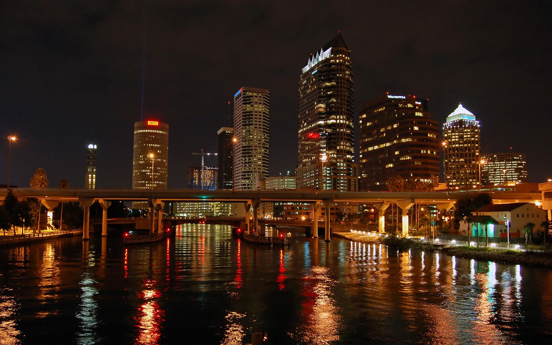 water, cityscapes, skylines, lights, architecture, bridges
