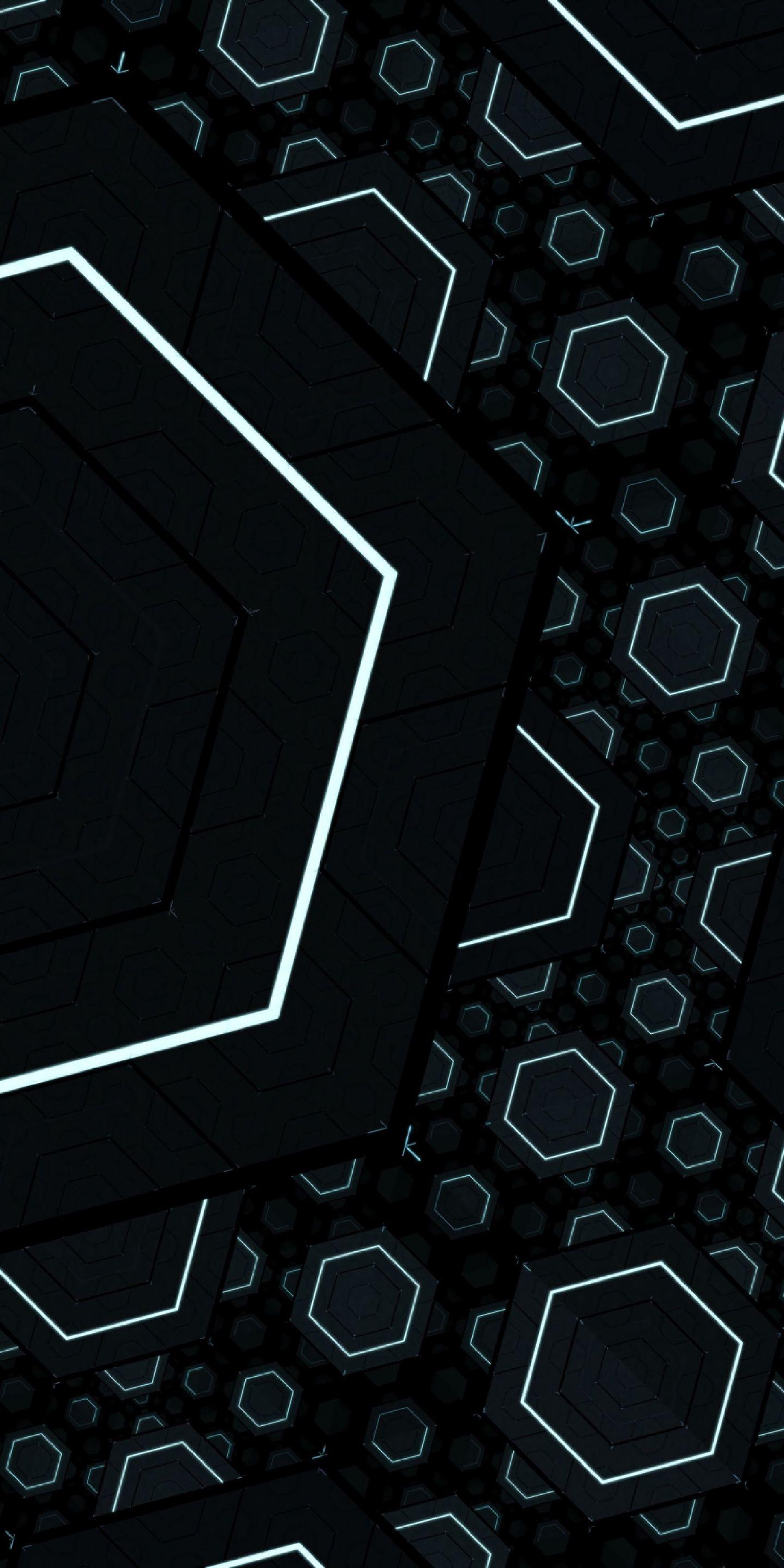 Fractal, black, hexagons wallpaper in 2020