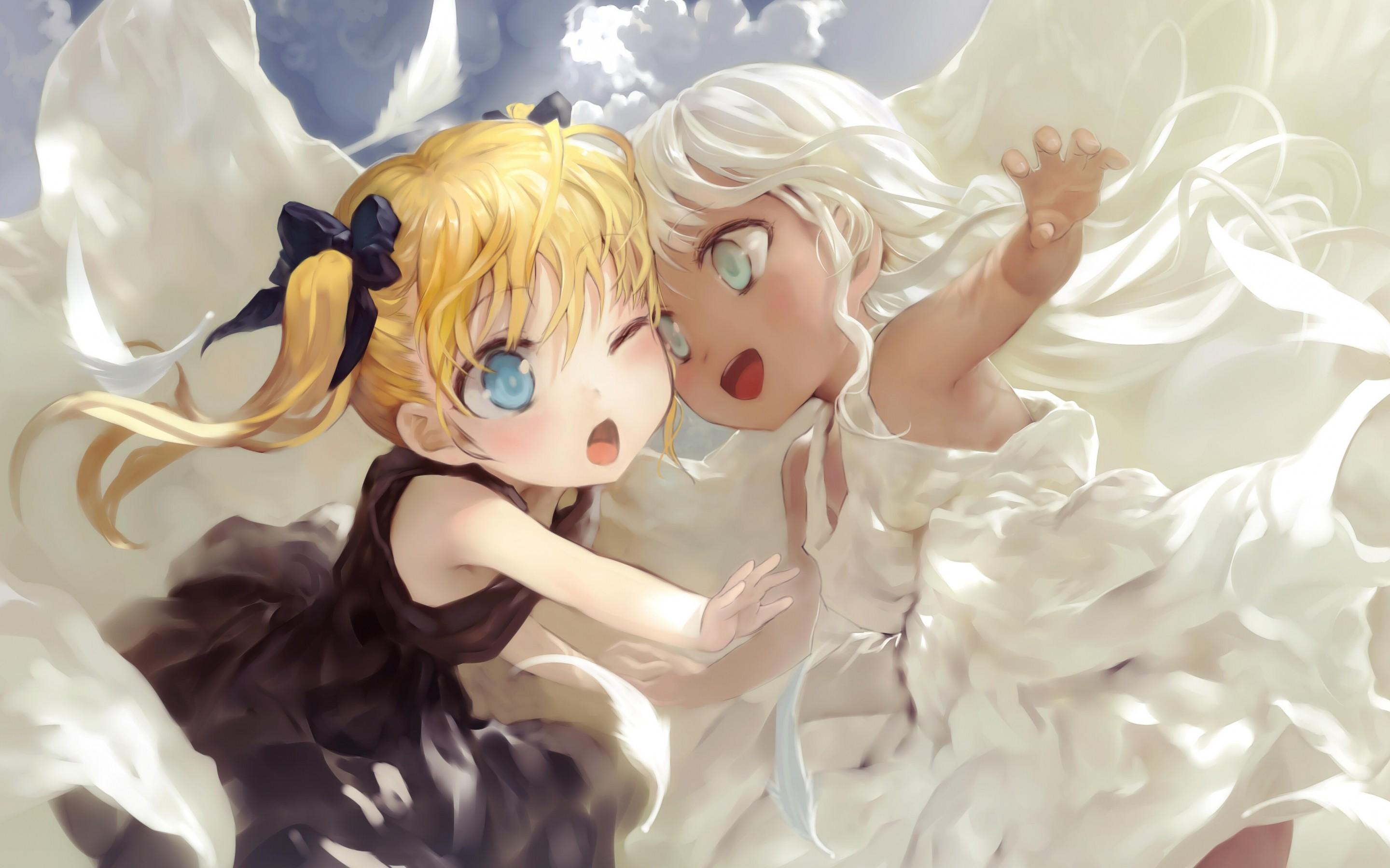 Download 2880x1800 Anime Girls, Kids, Happy, Dress, Cute