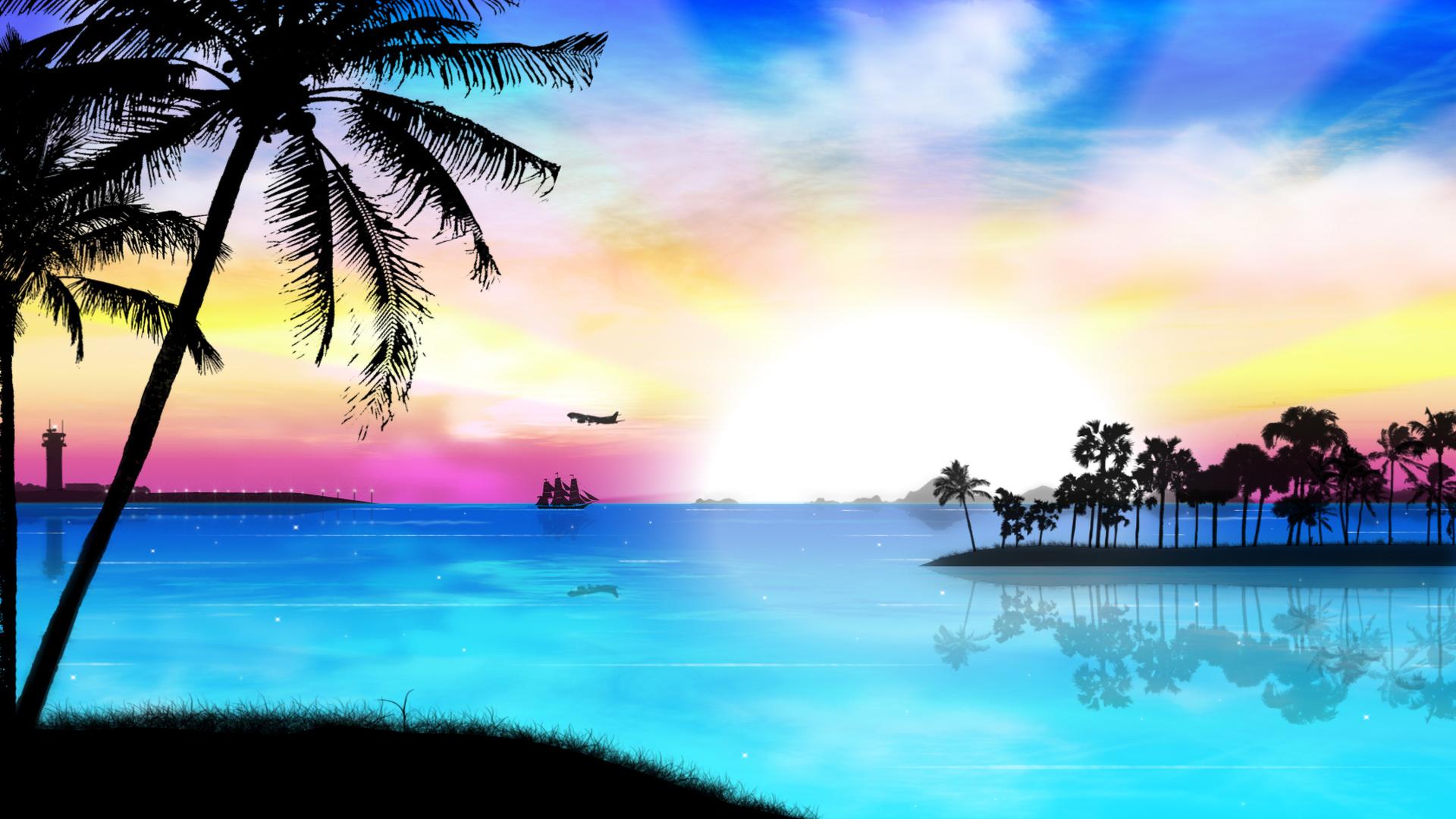 Free download Similiar Tropical Beach Sunset HD Wallpaper