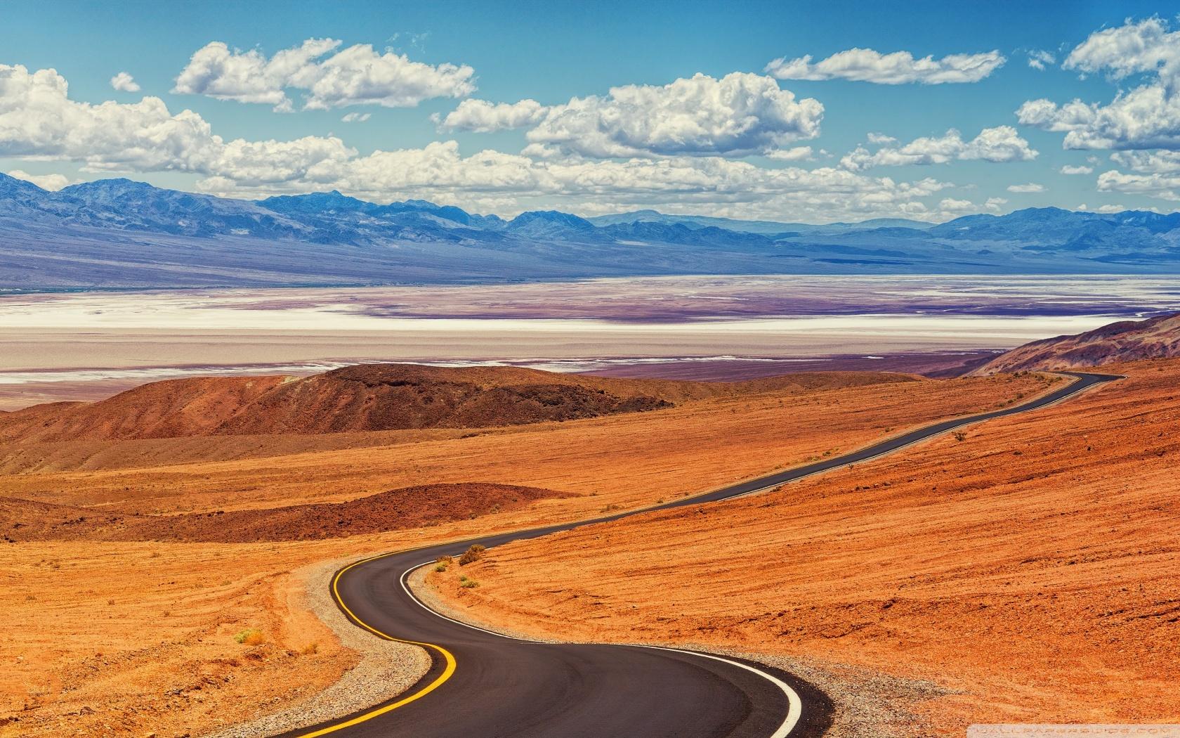 Desert Road Landscape Ultra HD Desktop Background Wallpaper