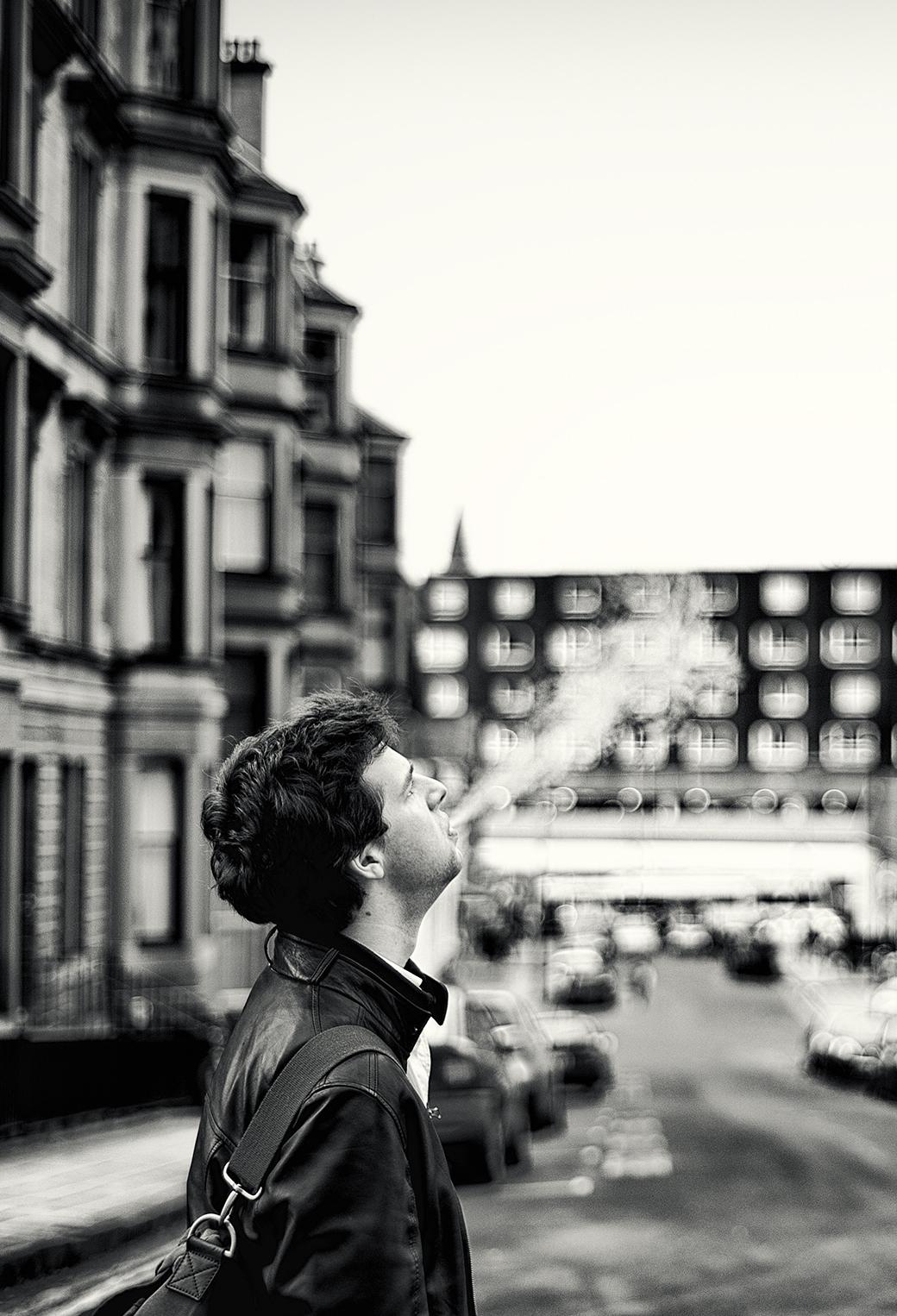 Street Smoking Man Wallpaper for iPhone X, 8, 7, 6