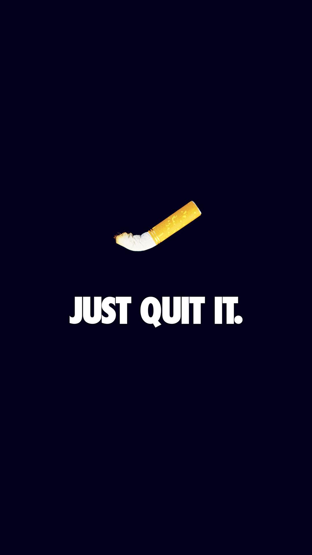 Just Quit It Nike Smoking Art Minimal Dark Blue iPhone 8